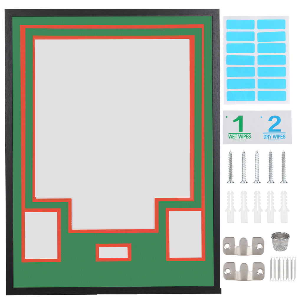 Nice C DIY Jersey Frame Display Case with Custom Color Mat, Wall Mount Custom Jersey Frame with Photo Slots, Shirt Display Shadow Box, with Hardware Kit, Signature Display, Football Basketball Soccer