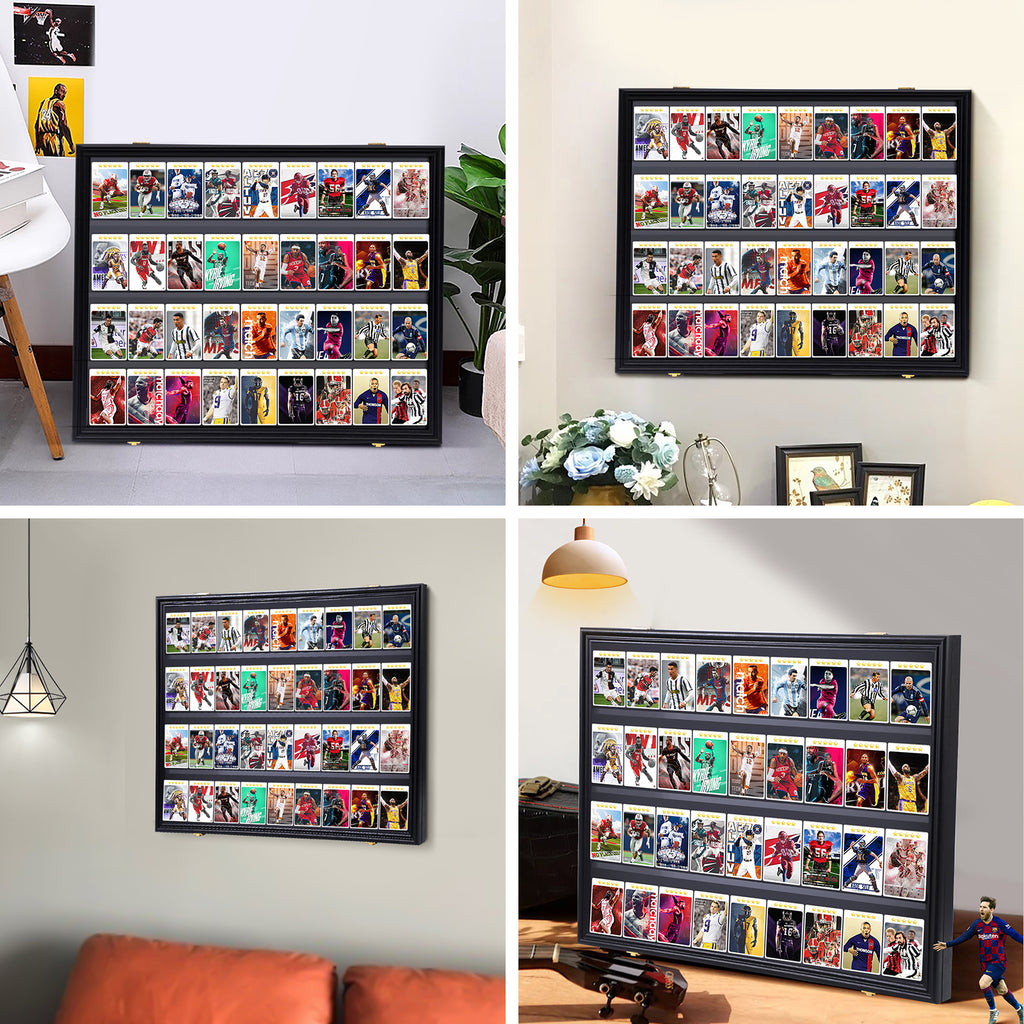 Nice C Sport Card Display Case, Graded Card Display Frame(Horizontal Baseball Card Holder, Trading Card Display Case, 36 Cards, Lockable, 98% UV Protection