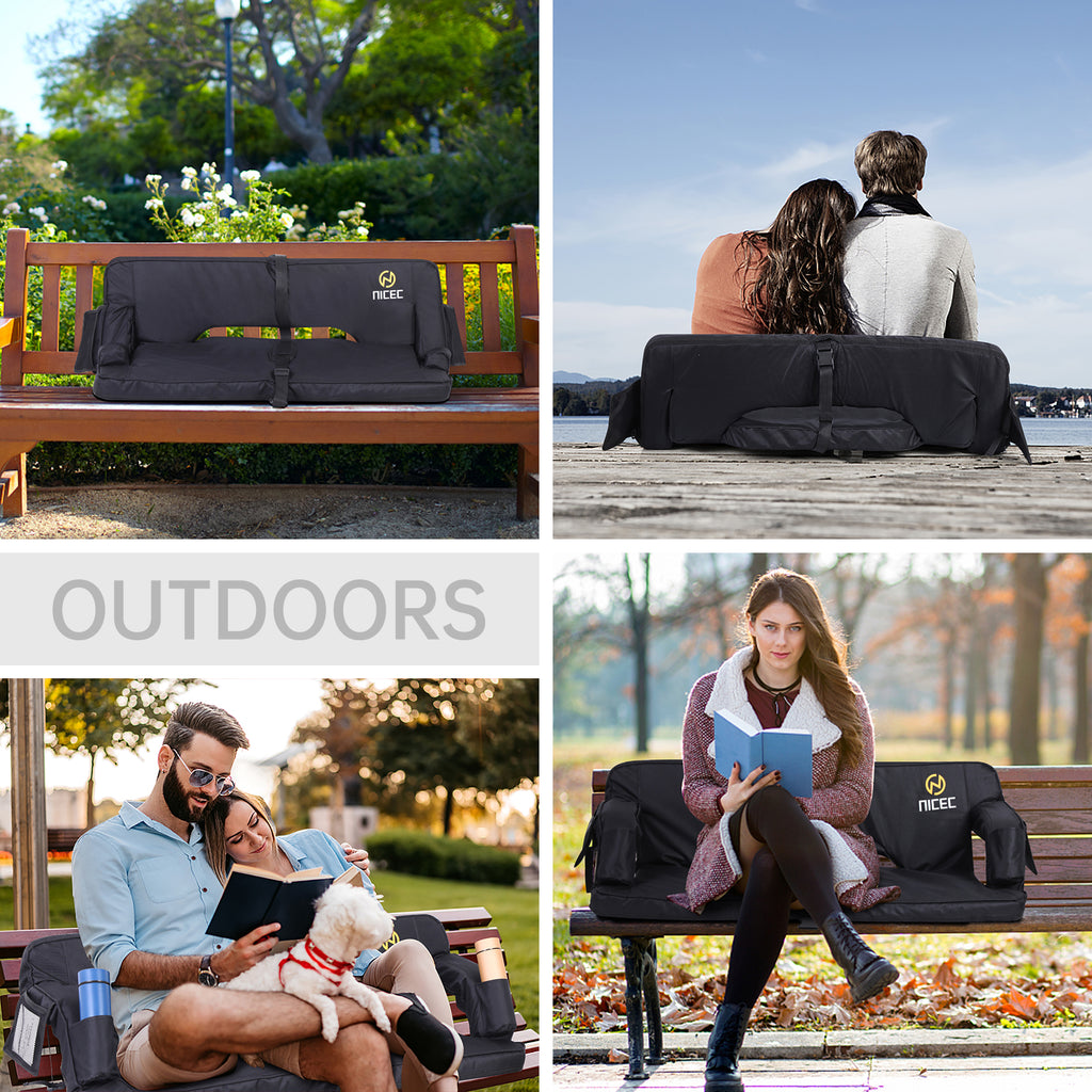 Nice C Oversized Stadium Seats with Back Support, Bleacher Seats, Stadium Chairs with Back and Cushion, Floor Chair, Foldable, Thick Padding