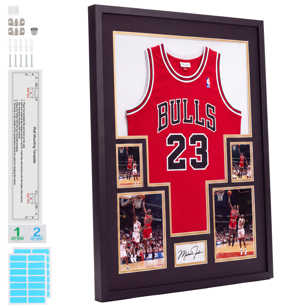 Nice C Jersey Display Frame Case with 4 Photos & Signature Display
