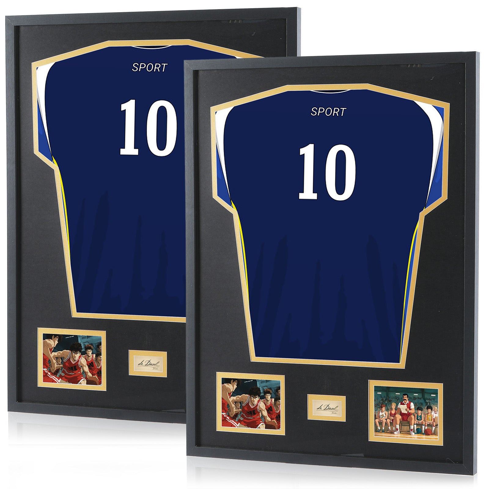 Nice C Jersey Frame Display Case, Jersey Frame With Photo Slots, Shirt Display Shadow Box, Signature Display Slot, 98% UV Protection, Football Basketball Soccer