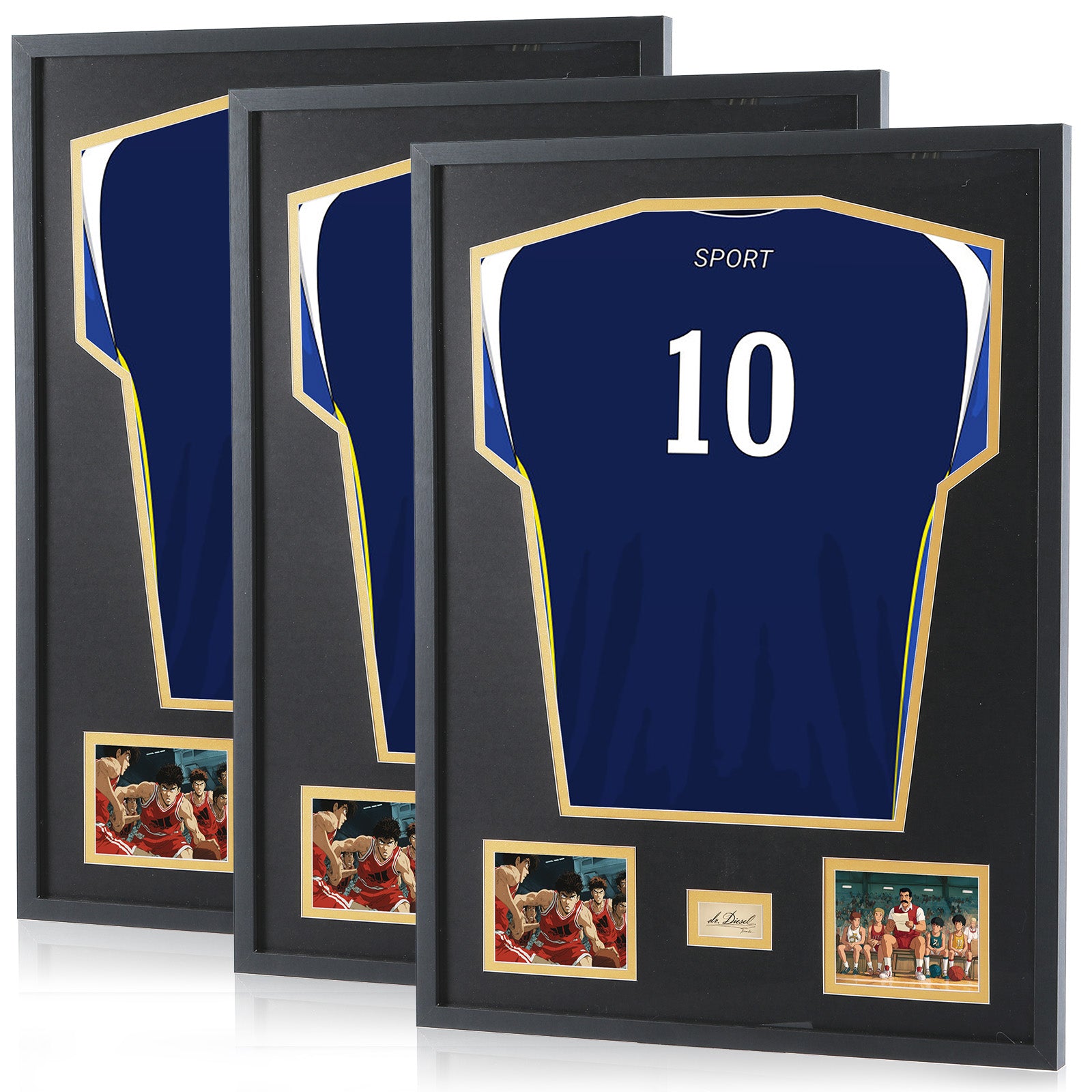Nice C Jersey Frame Display Case, Jersey Frame With Photo Slots, Shirt Display Shadow Box, Signature Display Slot, 98% UV Protection, Football Basketball Soccer
