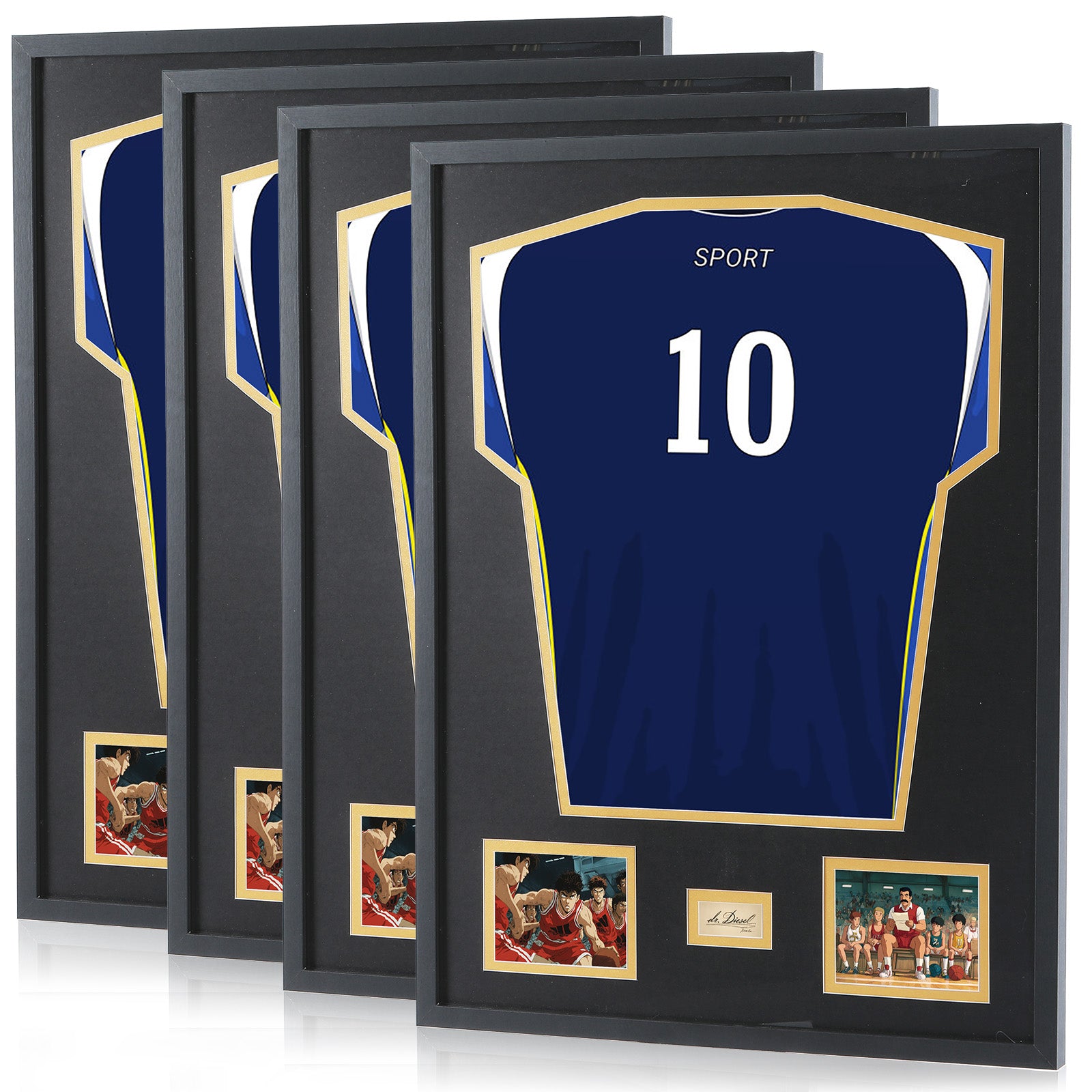 Nice C Jersey Frame Display Case, Jersey Frame With Photo Slots, Shirt Display Shadow Box, Signature Display Slot, 98% UV Protection, Football Basketball Soccer