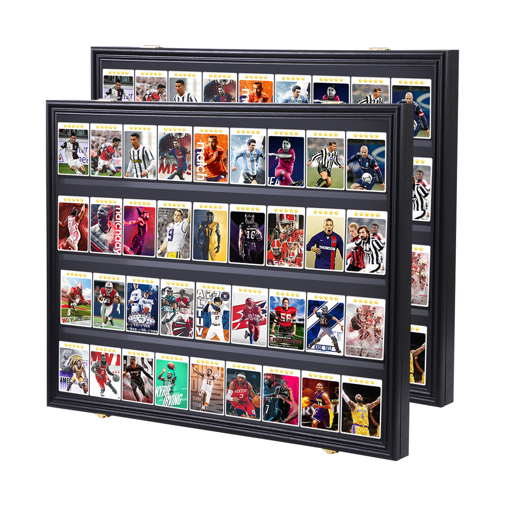 Nice C Sport Card Display Case, Graded Card Display Frame(Horizontal Baseball Card Holder, Trading Card Display Case, 36 Cards, Lockable, 98% UV Protection