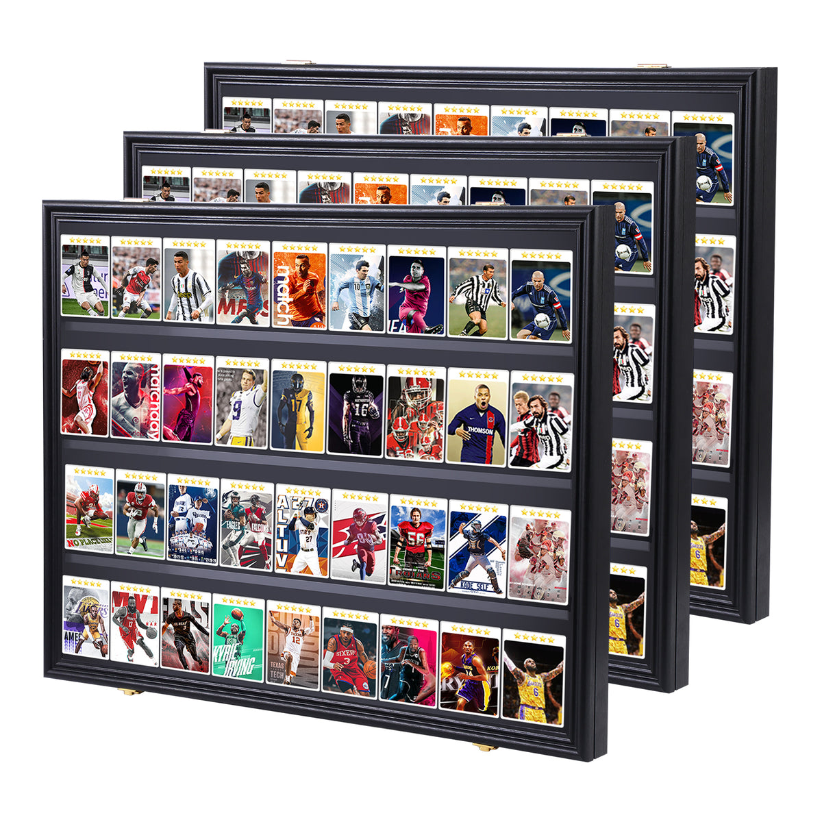 Nice C Sport Card Display Case, Graded Card Display Frame(Horizontal Baseball Card Holder, Trading Card Display Case, 36 Cards, Lockable, 98% UV Protection