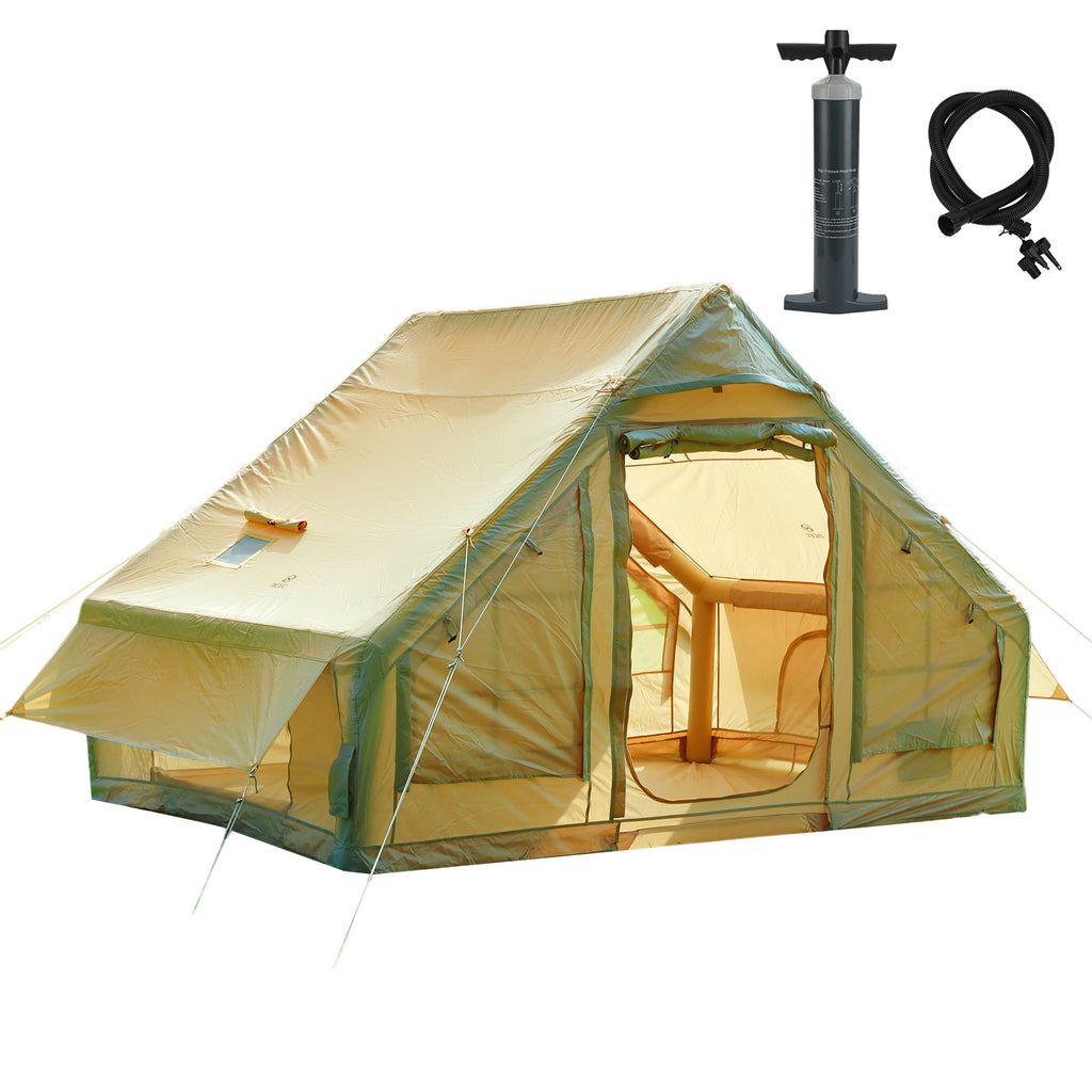 Nice C 6-Person Inflatable Camping Tent, Glamping Tent with Air Pump, Waterproof &amp; Windproof, Easy Setup