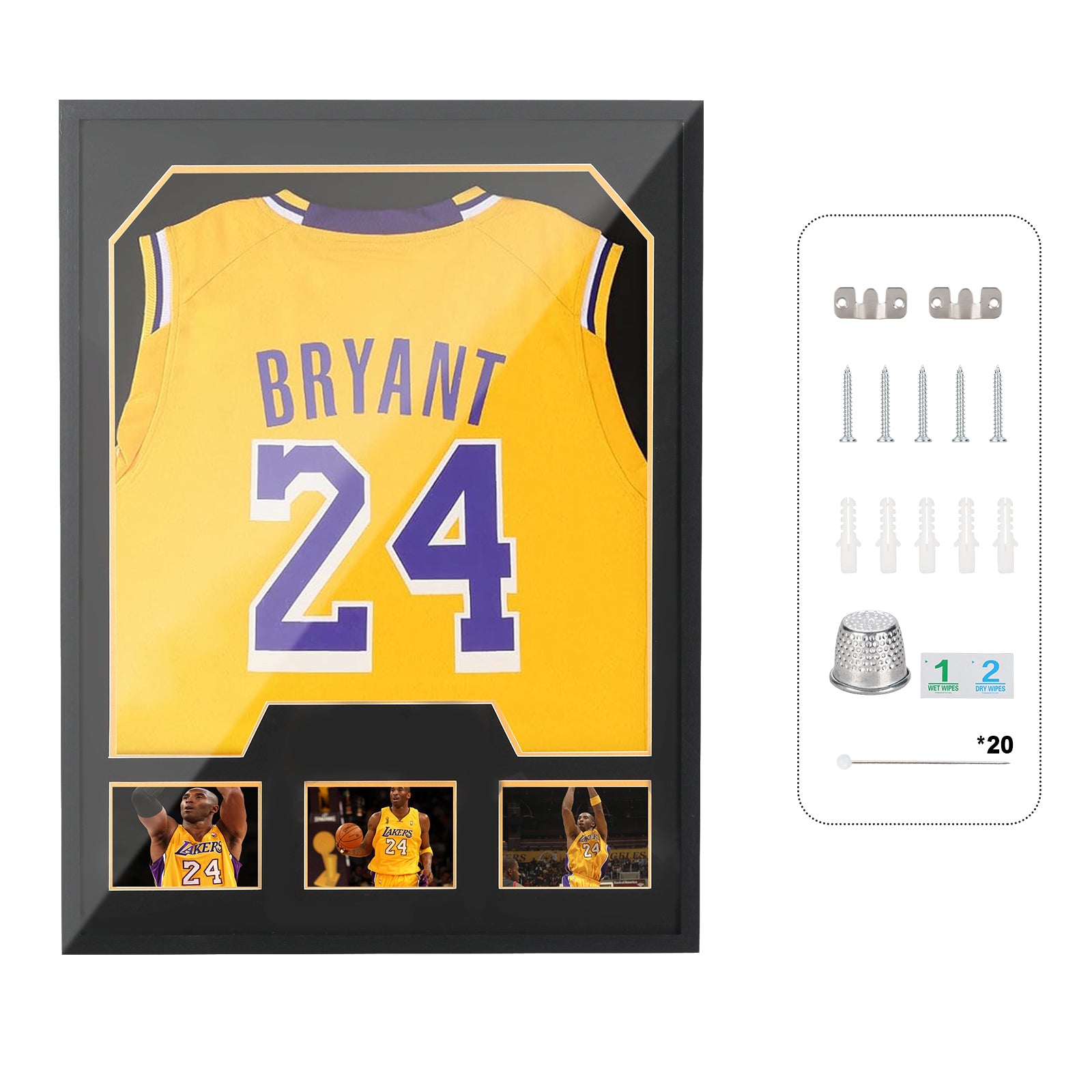 Nice C Jersey Frame Display Case with Picture Slots &amp; 98% UV Protection 
