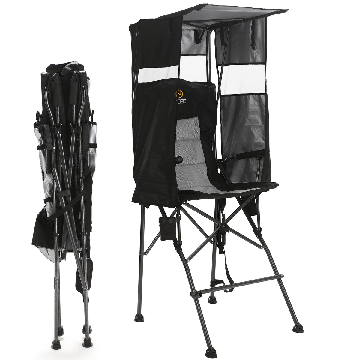 Nice C Tall Director Camping Chair with Canopy, Foldable Chair
