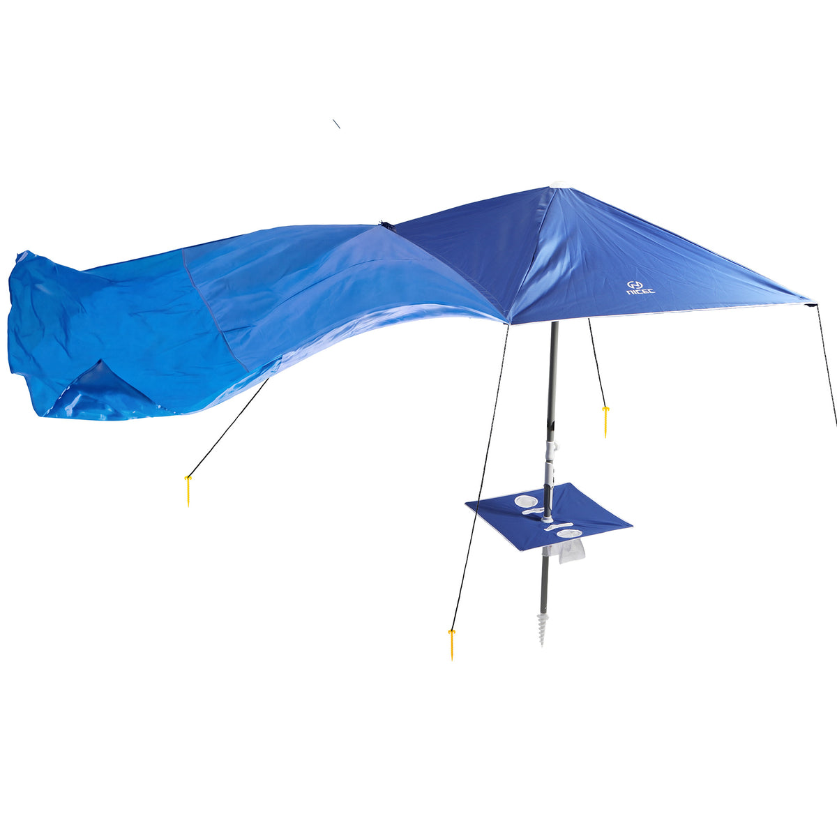 Nice C 120SF Wind Driven Umbrella, Wind Powered Beach Sun Shade Canopy Light Weight, Shade Sail, Easy Setup, Blue