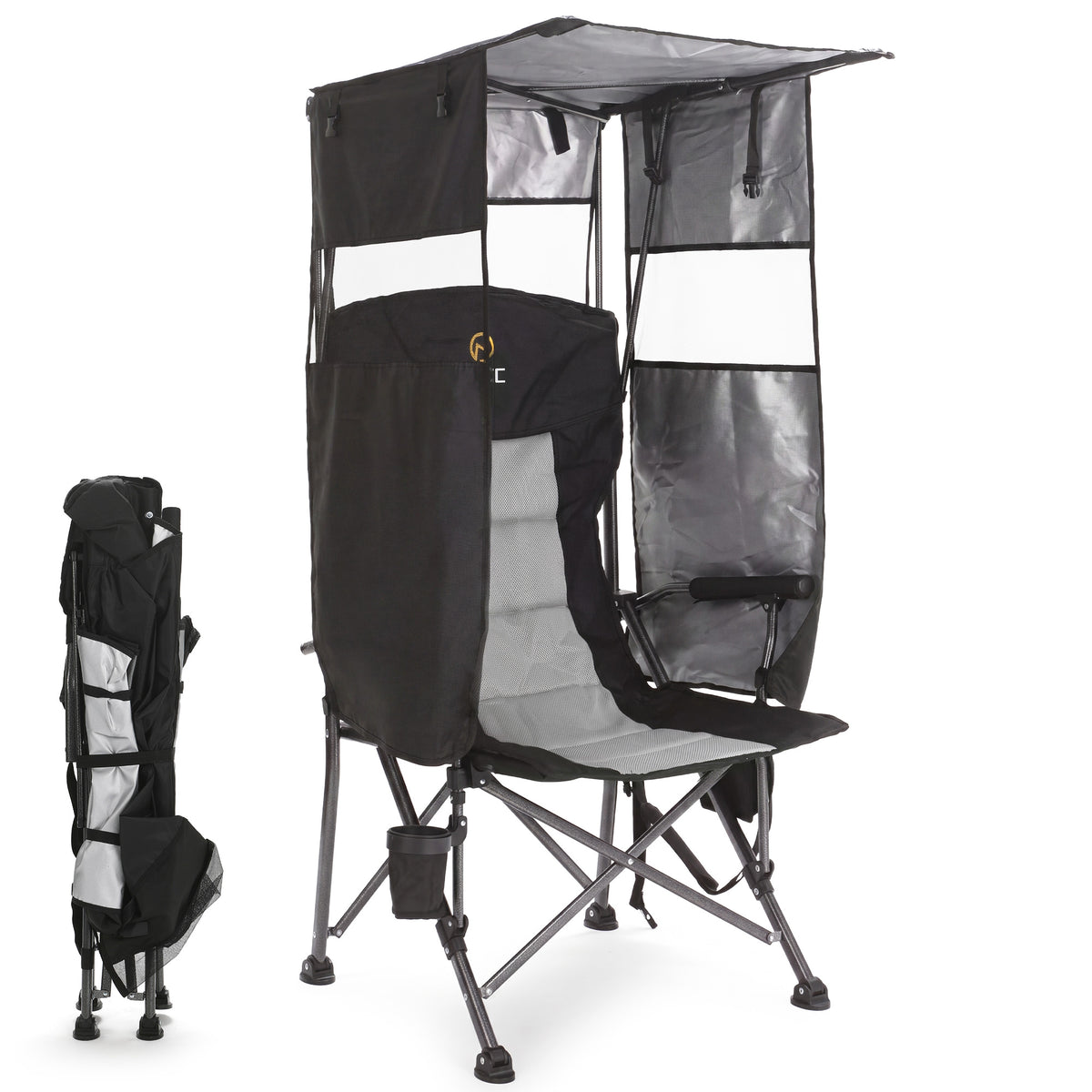 Nice C Camping Director Chair with Canopy, Folding Outdoor Chair