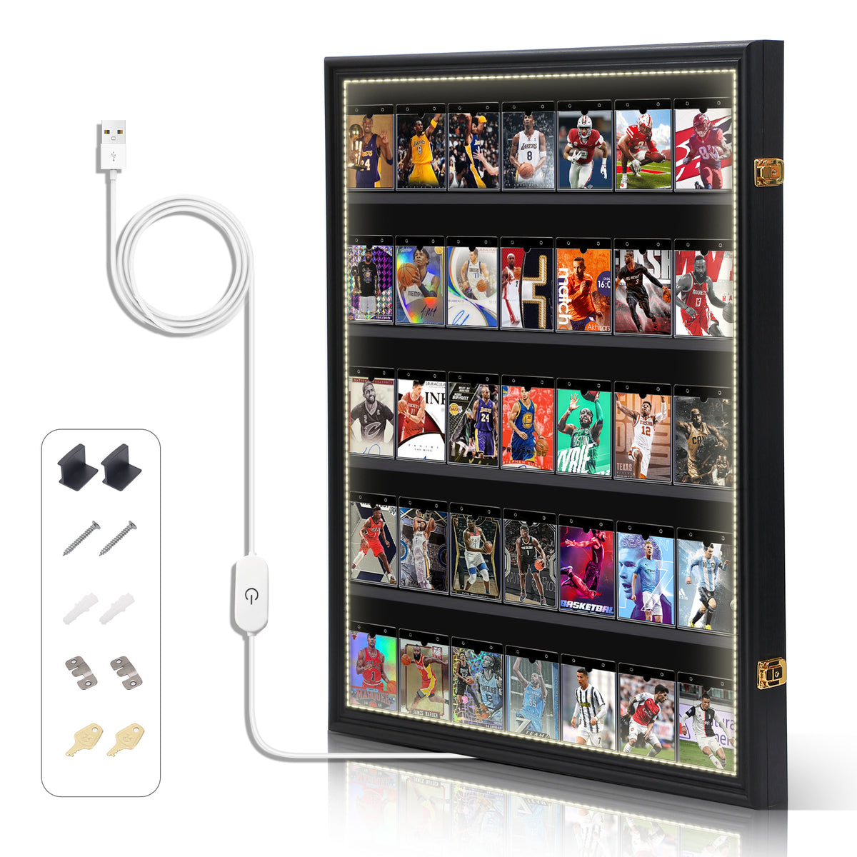 Nice C LED Baseball Graded Card Display Case (Horizonta/Vertical  1 /2 3 Pack)