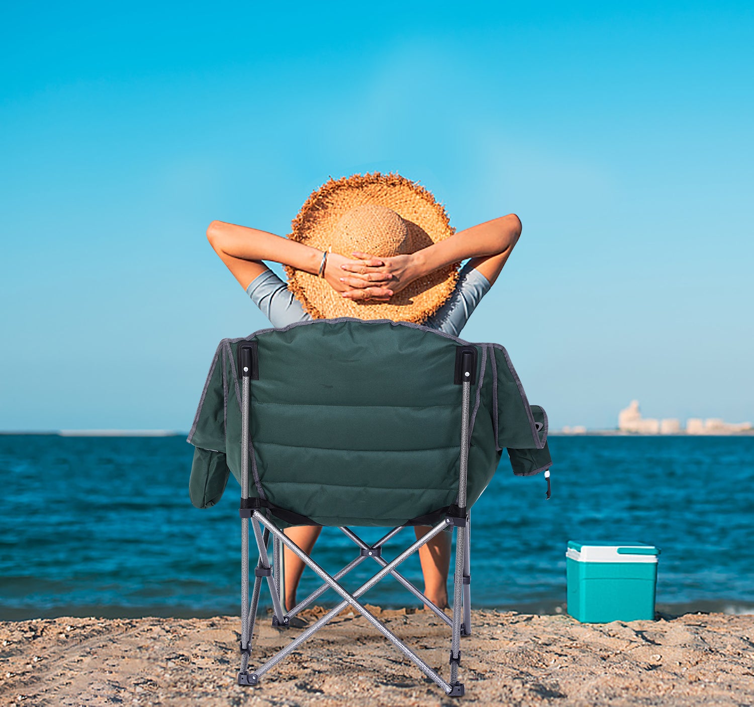 Nice C Extra-Large Camping Chair – Comfortable Outdoor Chair with Cup Holder &amp; Cooler