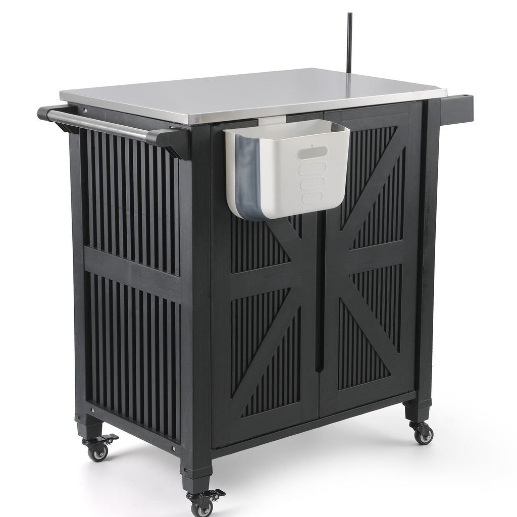 Nice C Grill Cart with Wheels, Outdoor Kitchen Island for Blackstone | Outdoor Grill Station, Stainless Steel Tabletop, Plastic Grill Cart, Storage Cabinet, Food Prep Table, Dining Cart