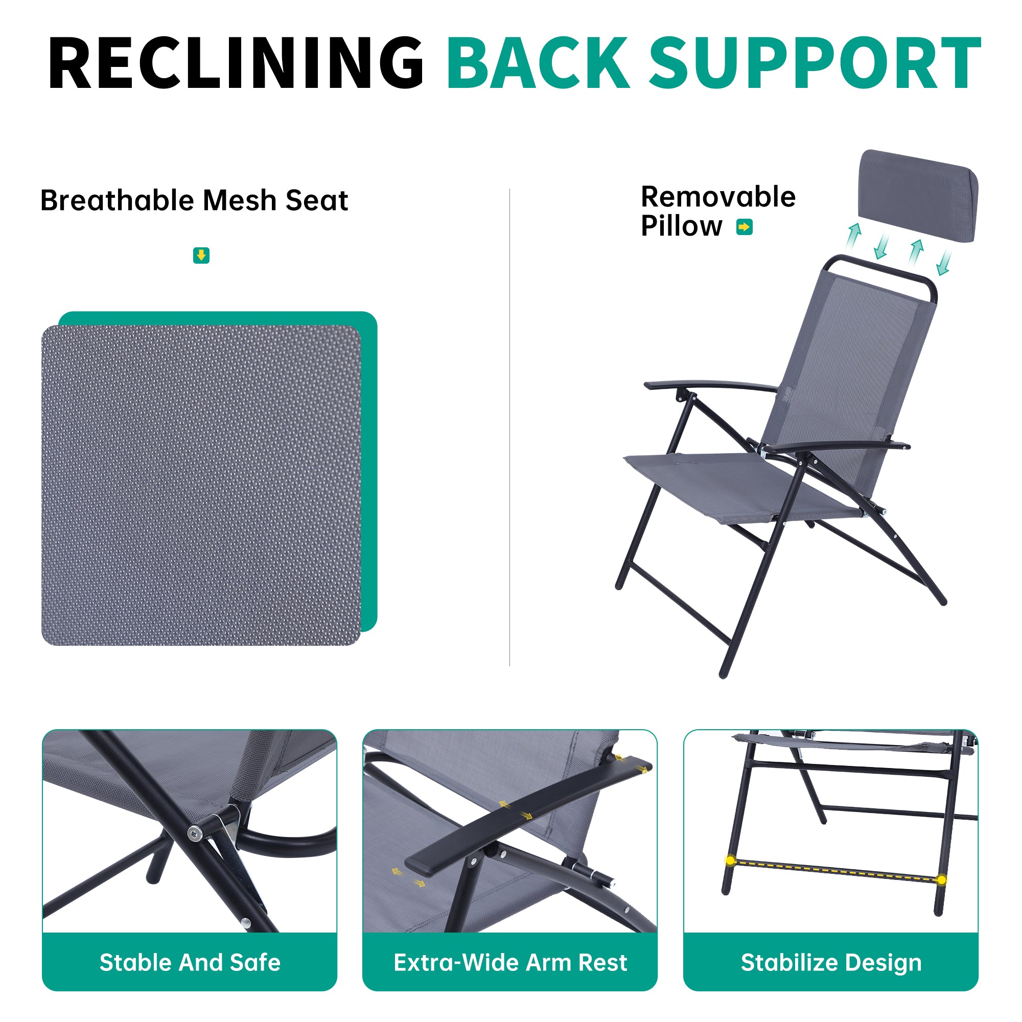 Nice C 4 Piece Patio Furniture Set with Umbrella, Outdoor Dining Set (Grey) | Patio Furniture Set, Patio Table And Chairs, 4-Piece Garden Set, Glass Table, 2 Folding Chairs