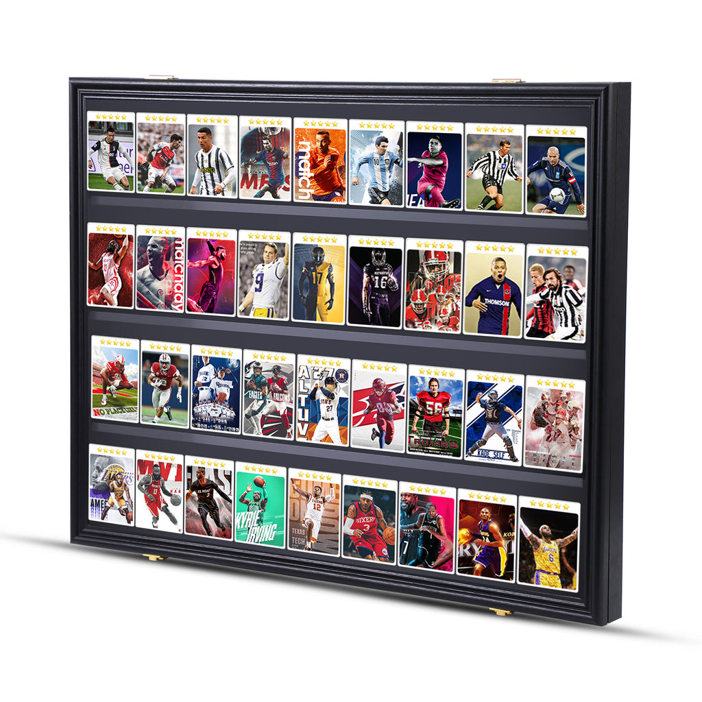 Nice C Sport Card Display Case, Graded Card Display Frame(Horizontal Baseball Card Holder, Trading Card Display Case, 36 Cards, Lockable, 98% UV Protection