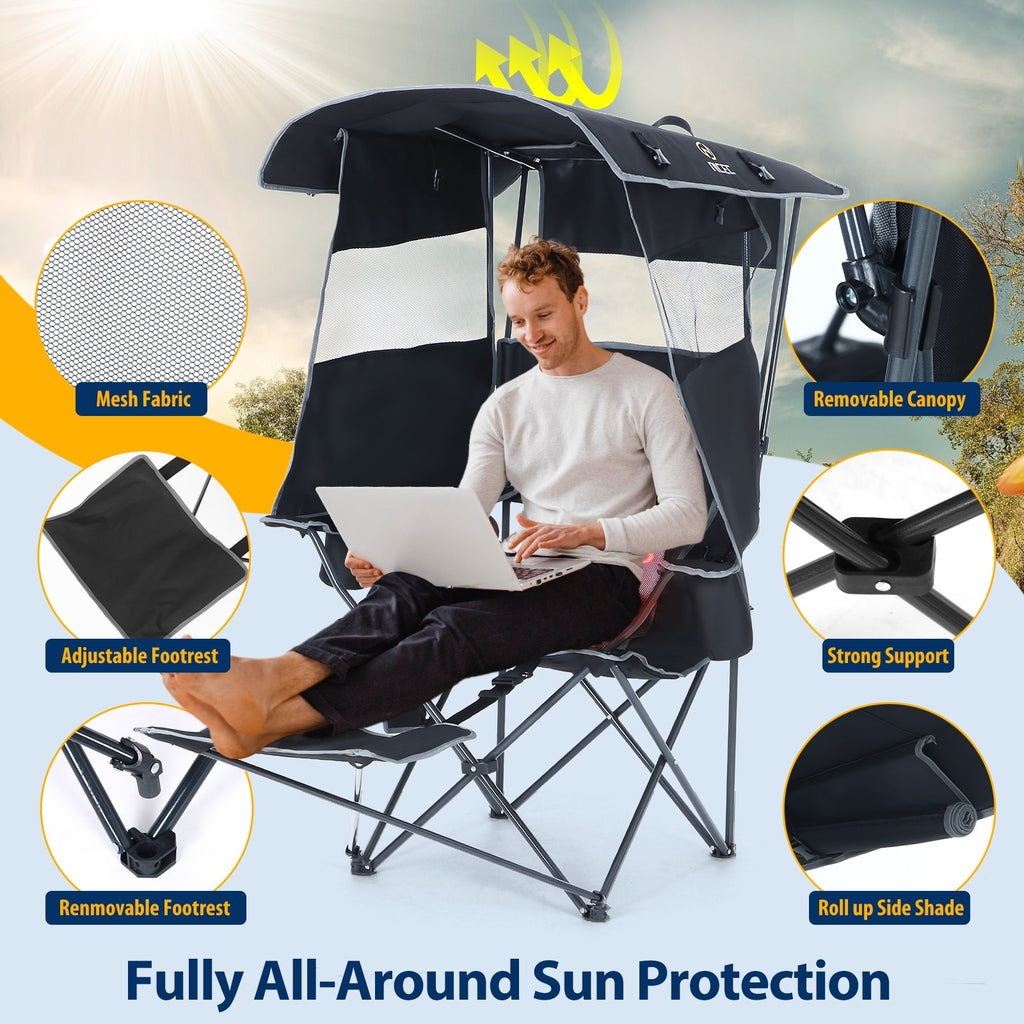 Nice C Outdoor Heated Chair with Canopy &amp; Footrest 