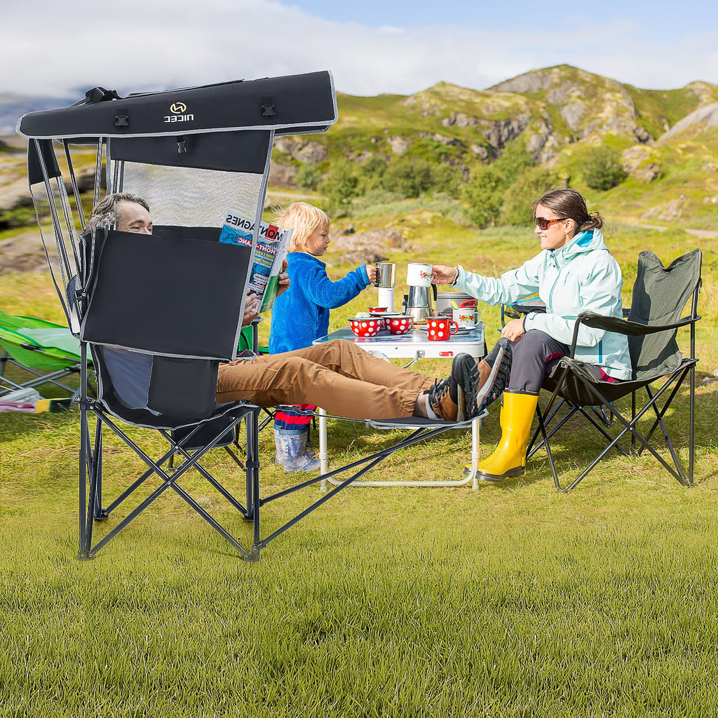 Nice C Outdoor Heated Chair with Canopy &amp; Footrest 