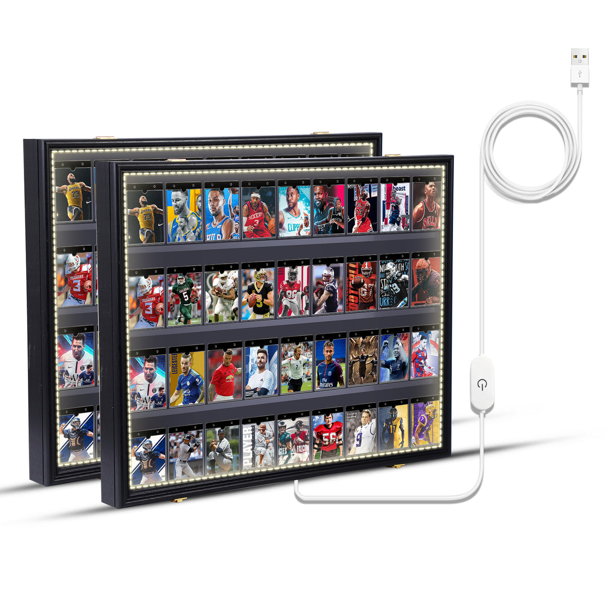 Nice C LED Baseball Graded Card Display Case (Horizonta/Vertical  1 /2 3 Pack)