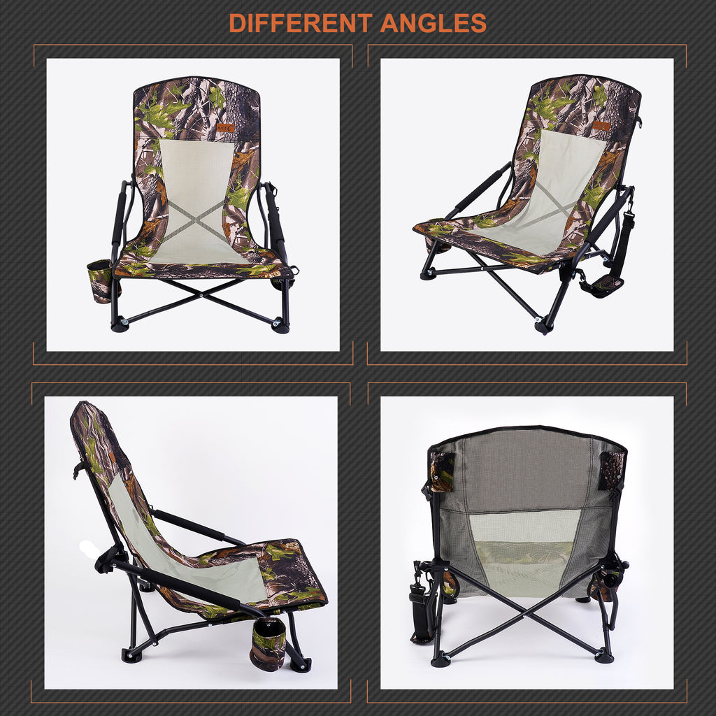 Nice C Hunting Strutter Chair, Folding Low Camping Chair (1 Pack/2 Pack)