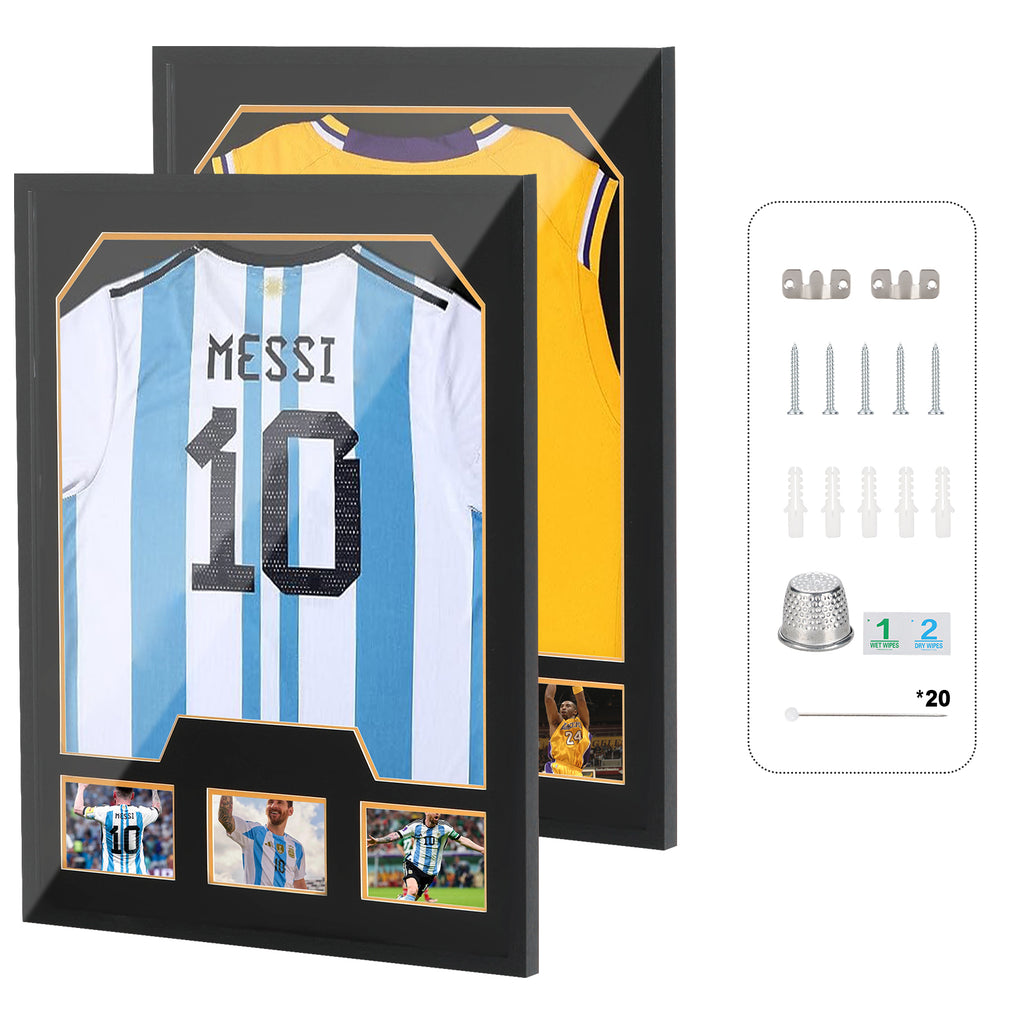 Nice C Jersey Frame Display Case with Picture Slots & 98% UV Protection