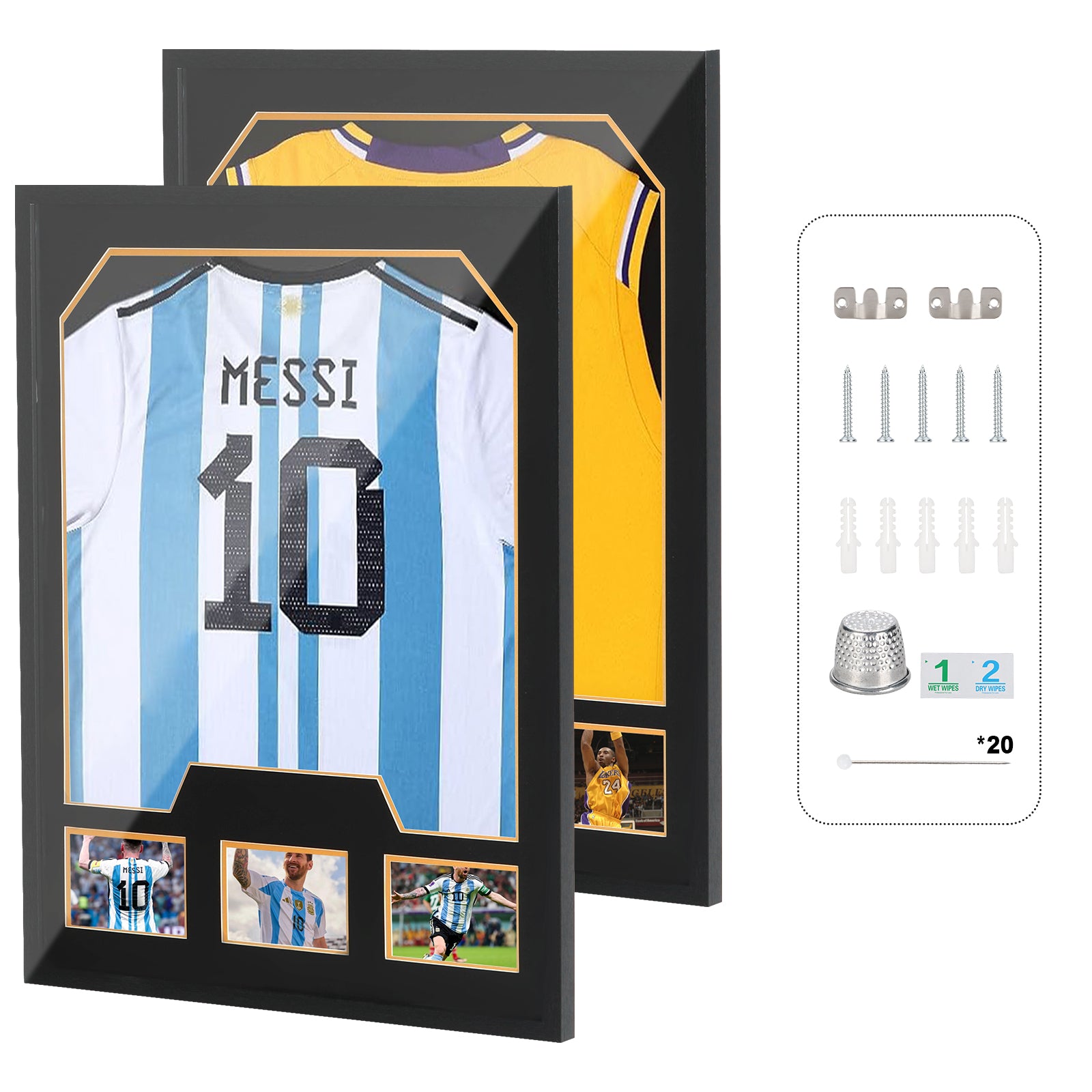 Nice C Jersey Frame Display Case with Picture Slots &amp; 98% UV Protection 