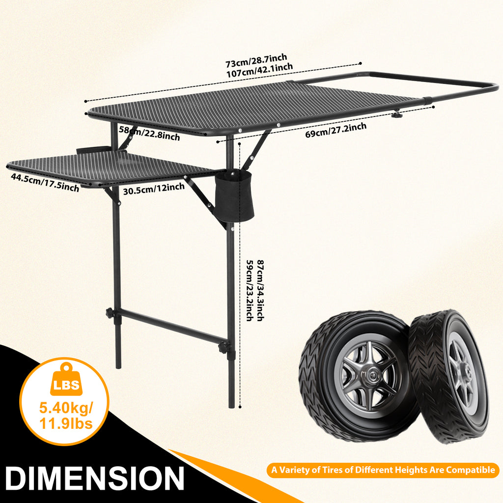 Nice C Adjustable Tailgate &amp; Camping Table – Lightweight, Extendable Vehicle Table 
