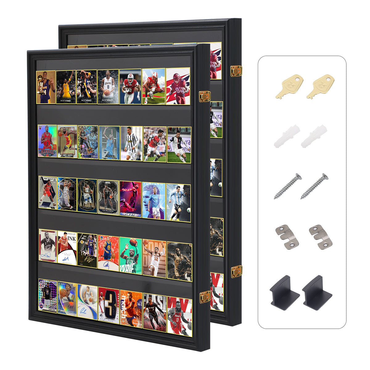 Nice C Sport Card Display Case, Graded Card Display Frame Baseball Card Holder, Trading Card Display Case, 35 Cards, Lockable, 98% UV Protection
