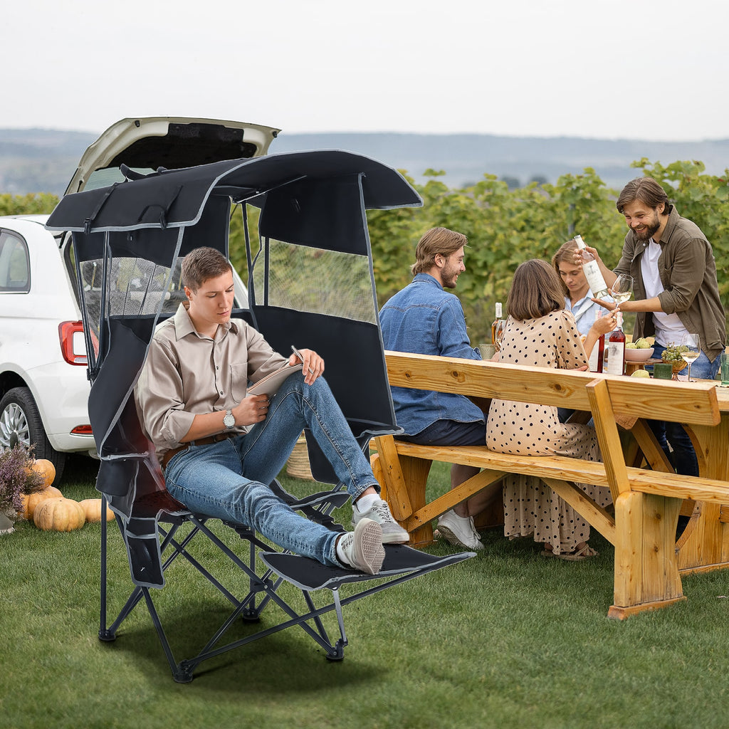 Nice C Outdoor Heated Chair with Canopy &amp; Footrest 
