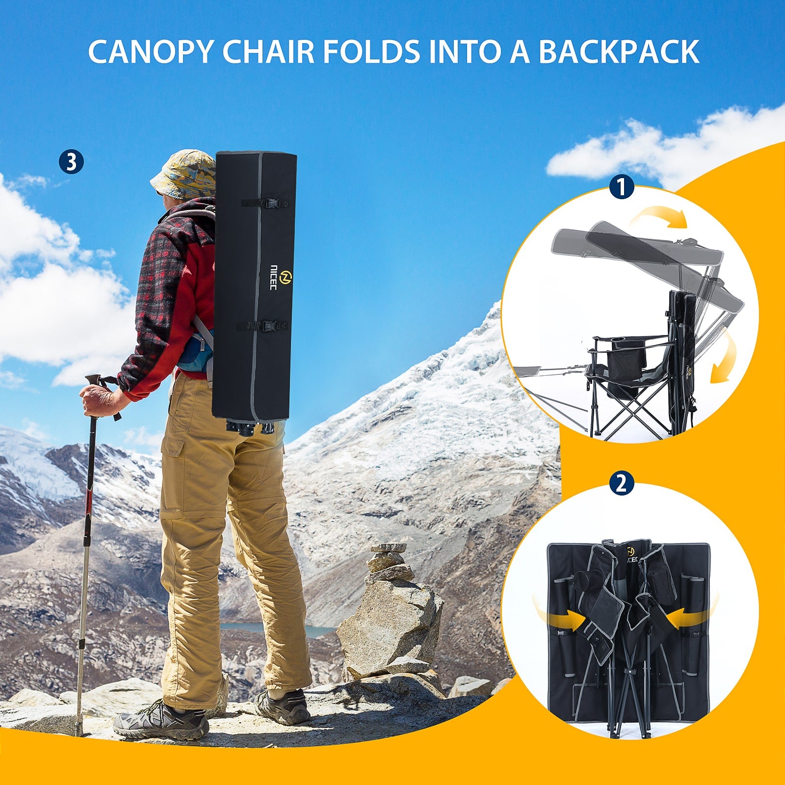Nice C Outdoor Heated Chair with Canopy &amp; Footrest 