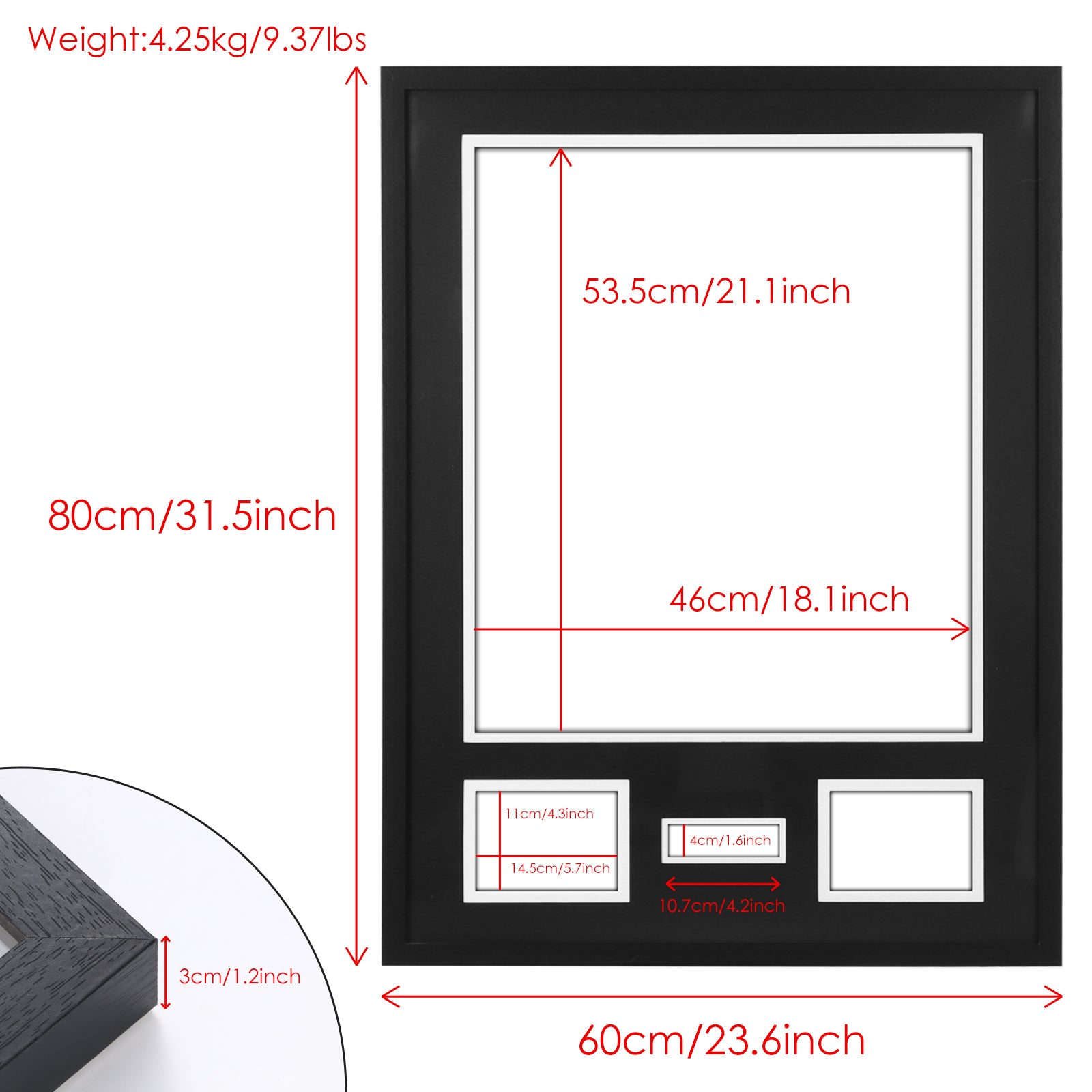 Nice C Jersey Frame Display Case with Photo Slots &amp; Signature Protection, 98% UV 