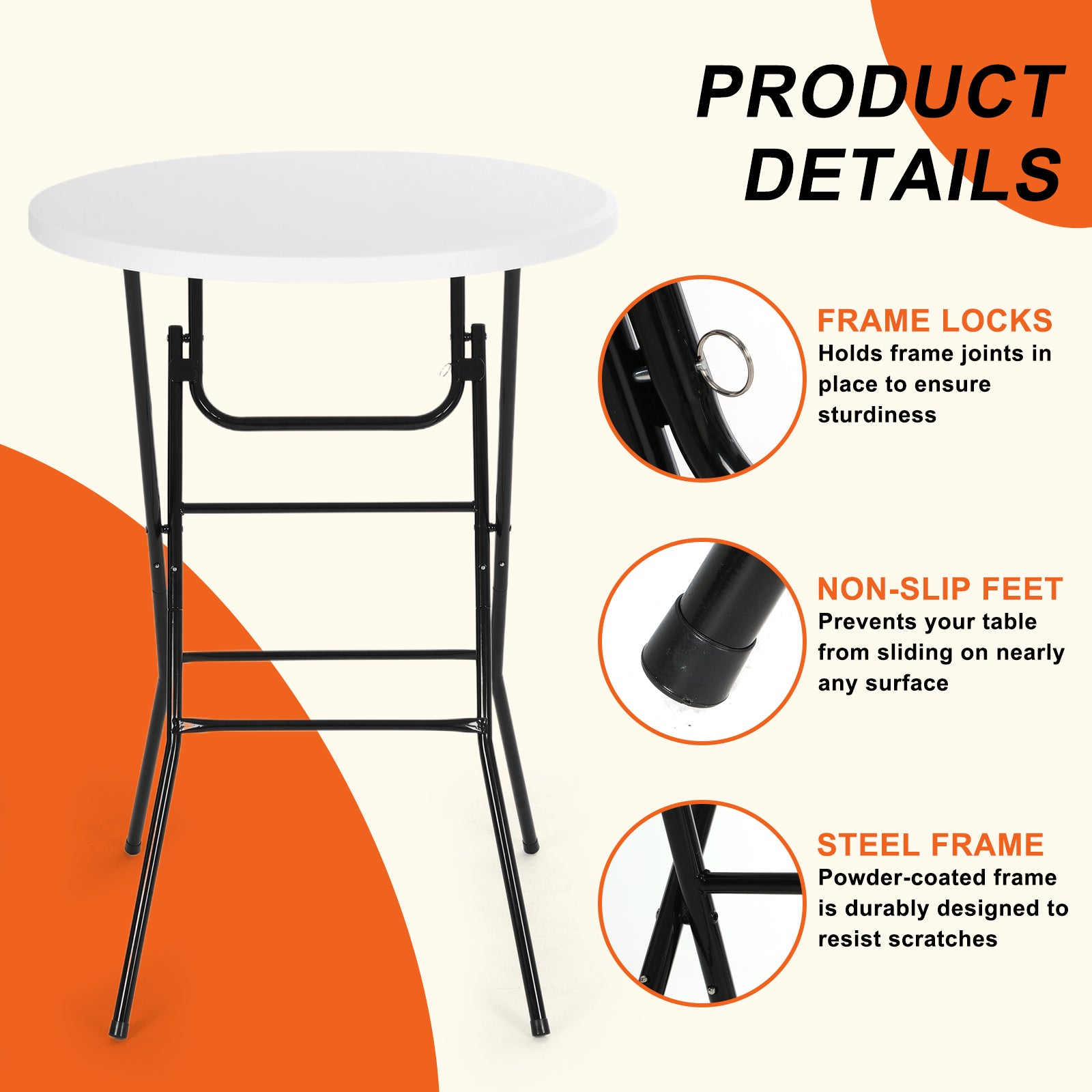 Nice C 31.5" Plastic Folding Table – Waterproof Party &amp; Camping Table 