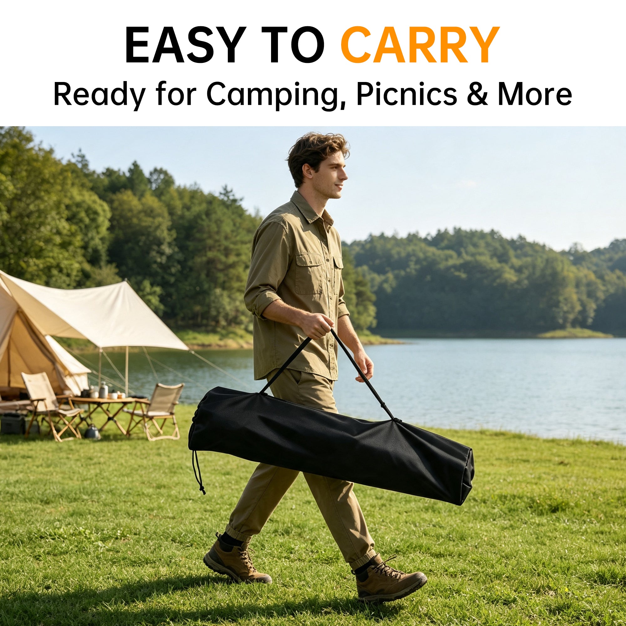 Nice C Camping Cooler Tables, Small Canvas Table, Portable Drink Table | Beer Pong Table, Ultralight Compact Folding Tailgating Table, Collapsible, Carry Bag, Outdoor, Picnic, Beach