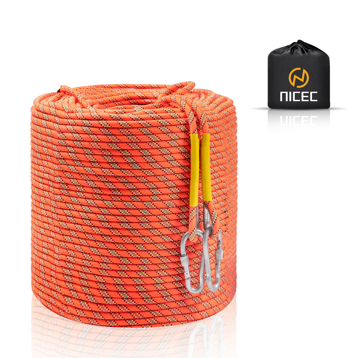 Nice C Climbing Rope, Rescue Static Rope, 10mm Rock Climbing Rope, Construction Rope, Carry Bag, Static Kernmantle Rope, Outdoor Rescue, Rappelling