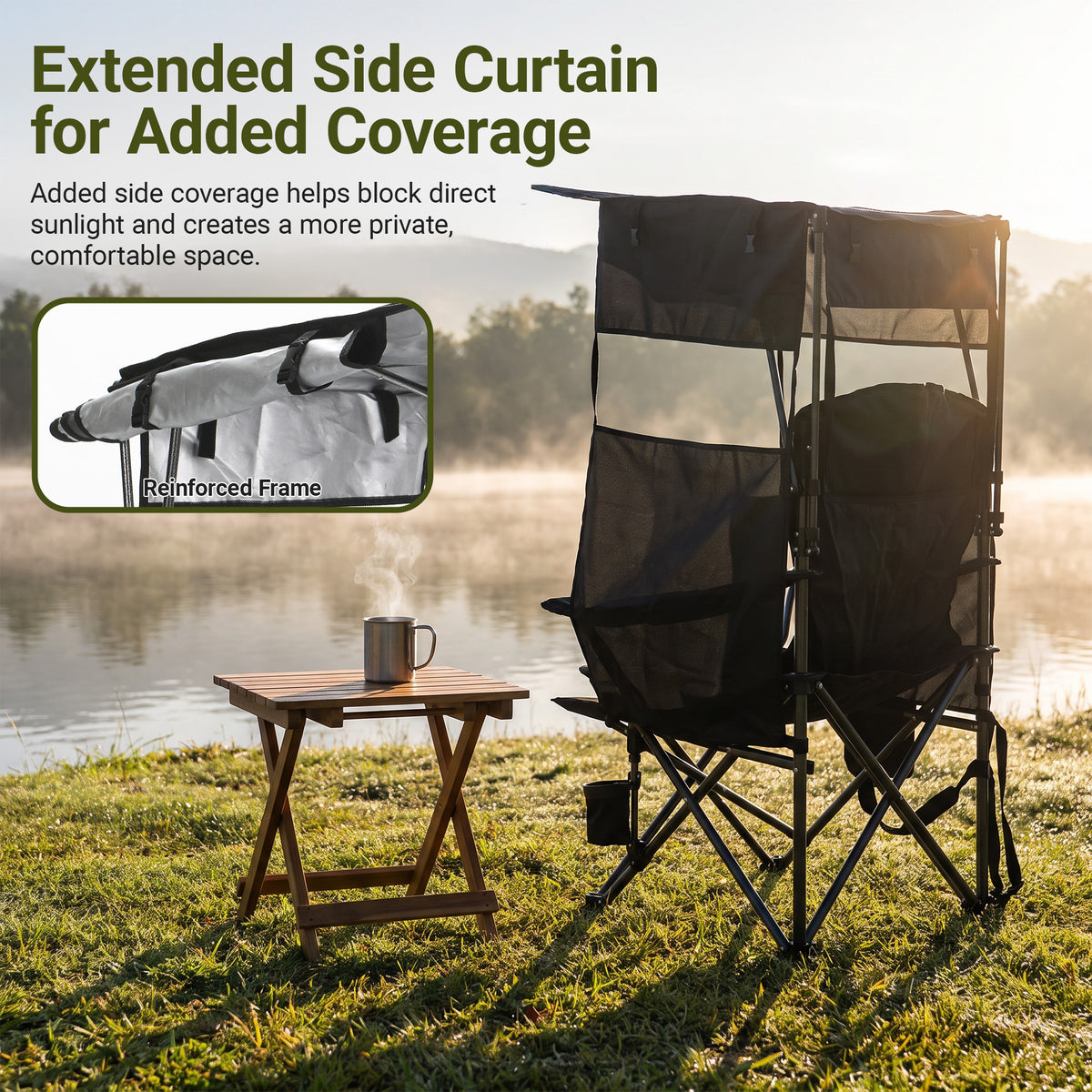 Nice C Camping Director Chair with Canopy, Folding Outdoor Chair