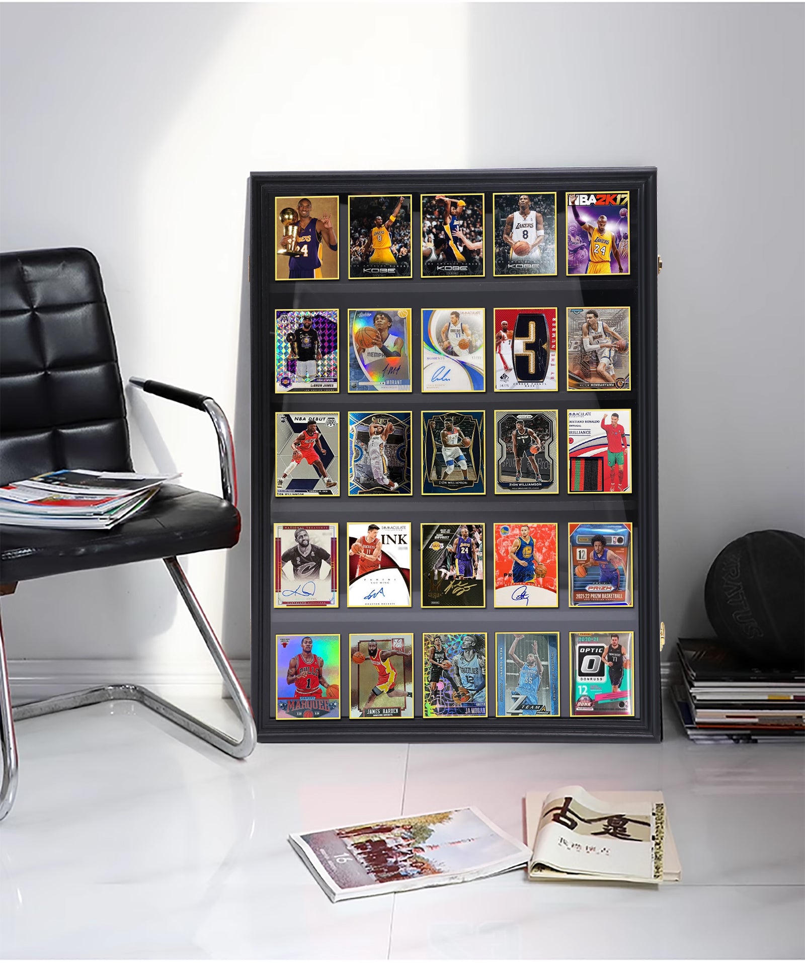 Nice C Sport Card Display Case, Graded Card Display Frame Baseball Card Holder, Trading Card Display Case, 35 Cards, Lockable, 98% UV Protection