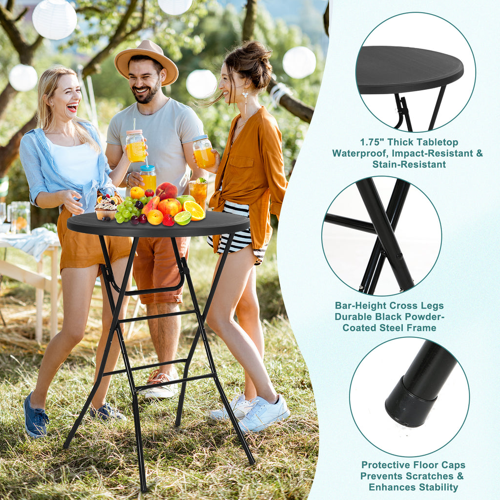 Nice C 31.5" Plastic Folding Table – Waterproof Party &amp; Camping Table 