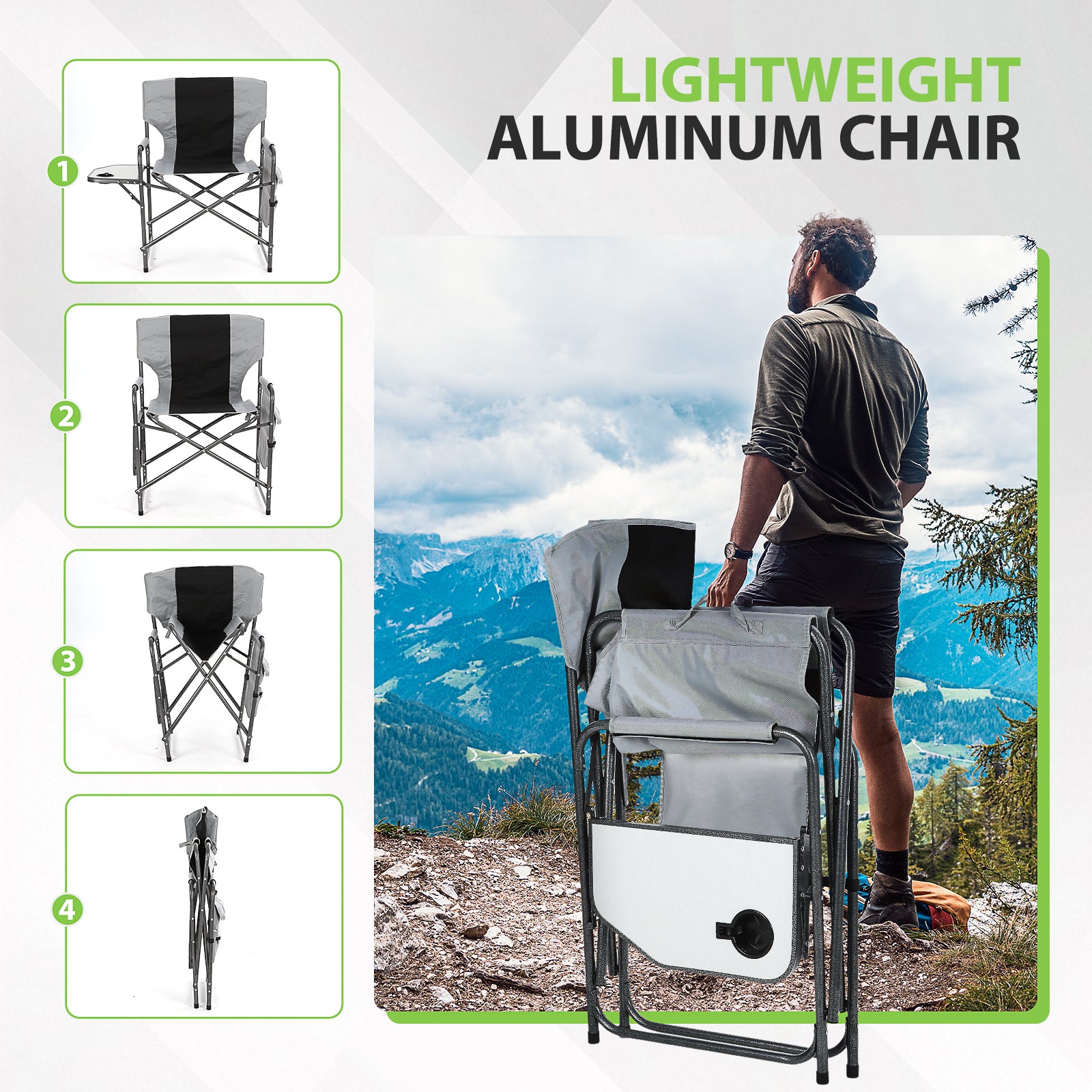Nice C Lightweight Director's Chair, Foldable for Camping, Events &amp; Home 