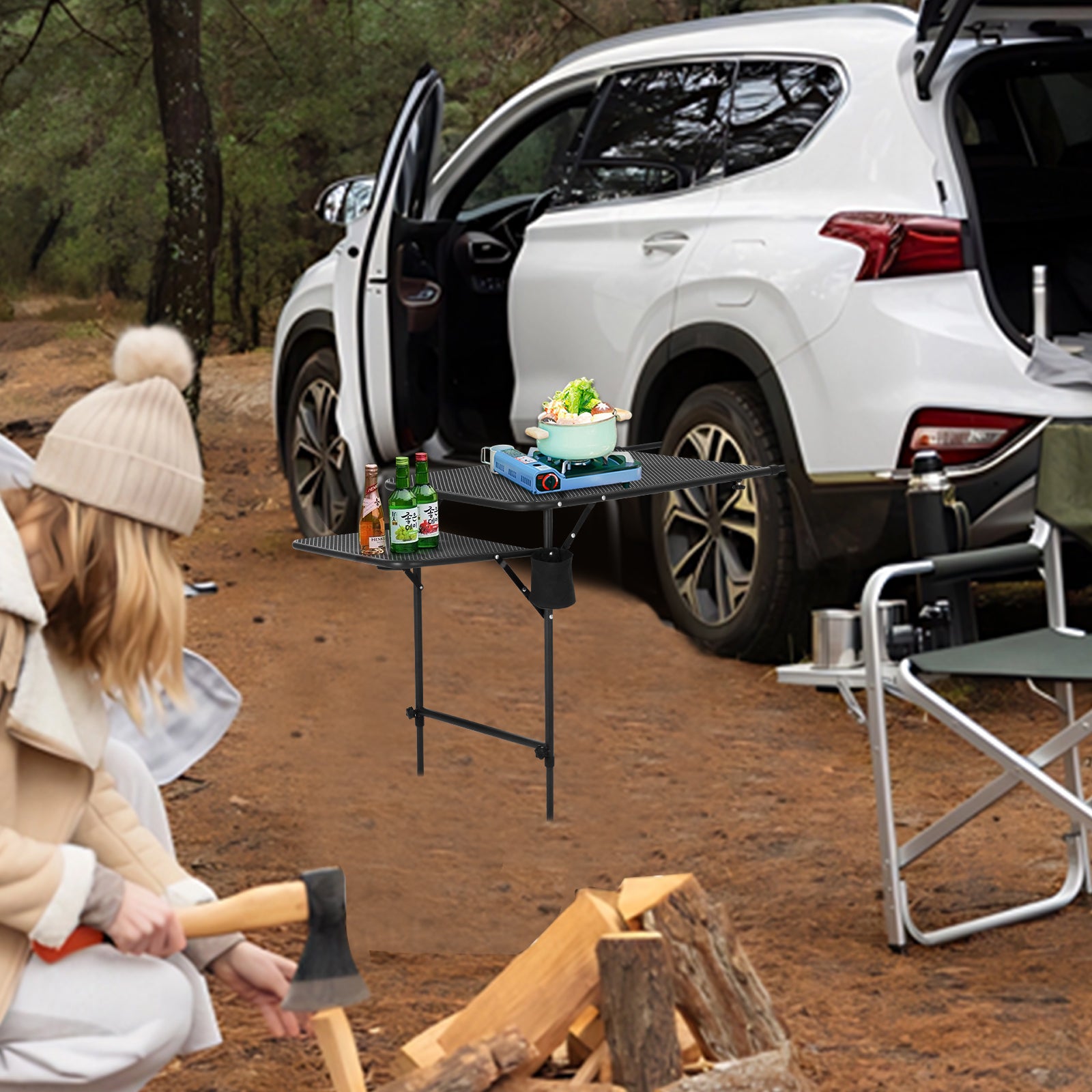 Nice C Adjustable Tailgate &amp; Camping Table – Lightweight, Extendable Vehicle Table 