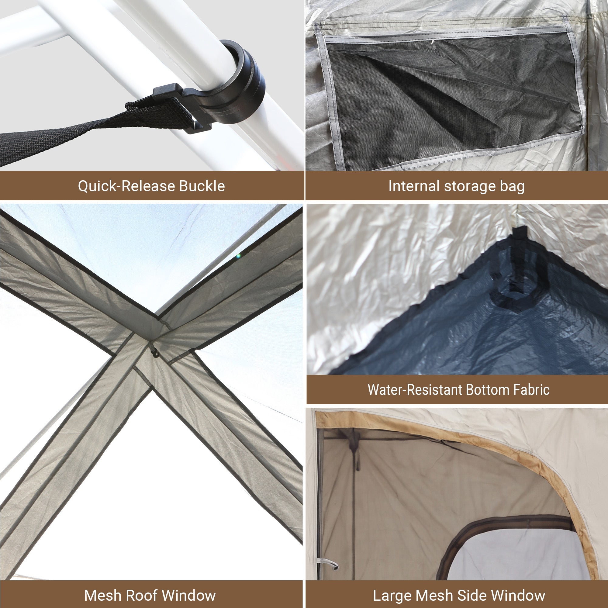 Nice C Pop Up Canopy Camp Tent, Canvas Inner Tent (Frame/Top NOT Included) | Fit Fot Straight Leg, 10*10 Pop Up Canopy, Camp Cube Tent with Mesh Window, Camping Shelter, 4-6 Person