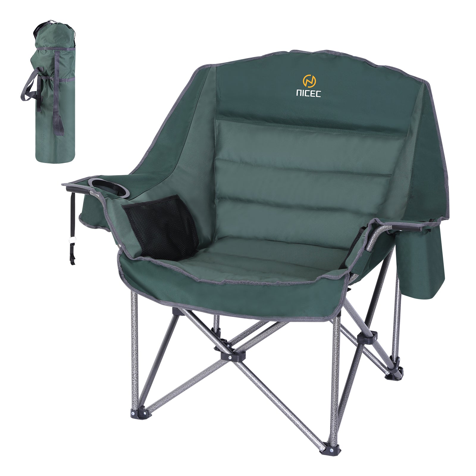 Nice C Extra-Large Camping Chair – Comfortable Outdoor Chair with Cup Holder &amp; Cooler