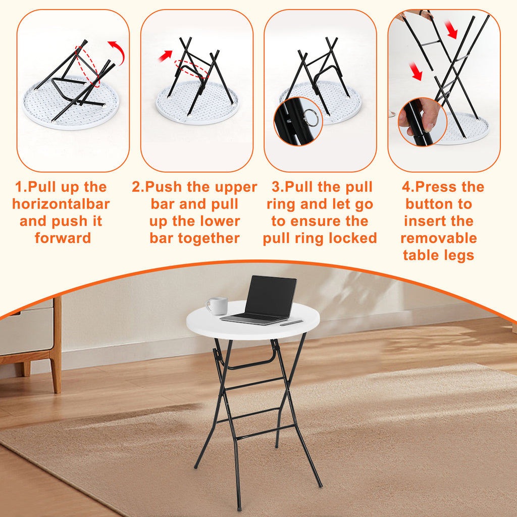 Nice C 31.5" Plastic Folding Table – Waterproof Party &amp; Camping Table 