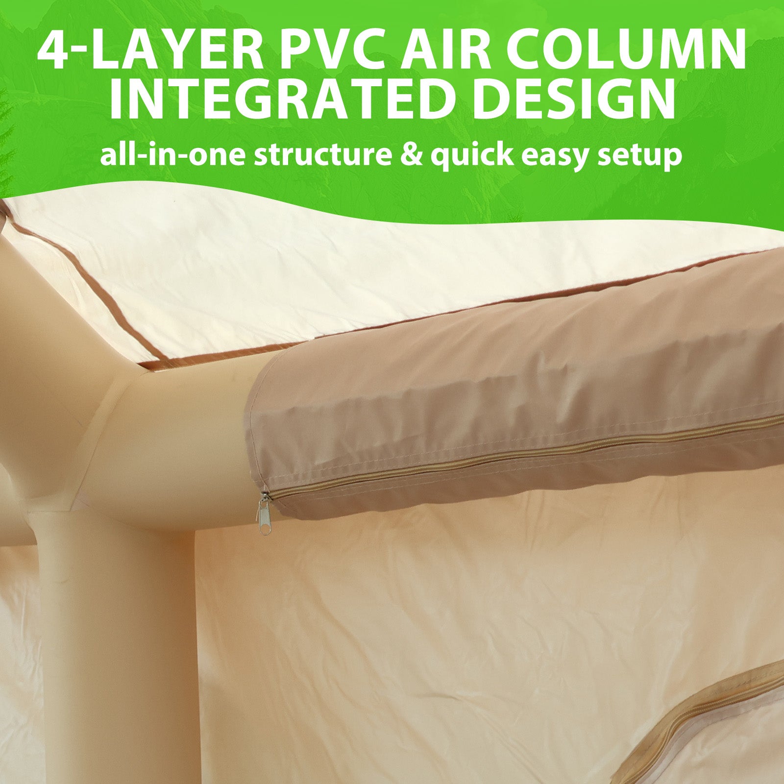 Nice C 12-Person Blow-Up Tent for Camping &amp; Glamping, Adults Inflatable Tent, Waterproof, Windproof, 2-in-1 Air Valve