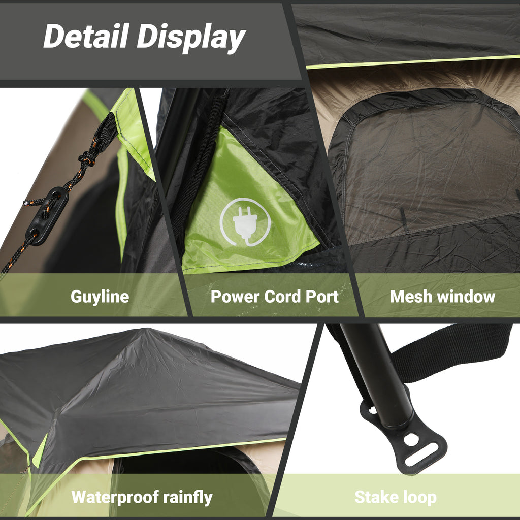Nice C Instant 4/6/8 Person Camping Cabin Tent | Easy Setup, Waterproof Outdoor Shelter, With Rainfly, Carry Bag, For Camping, Backyard, Festival, Family