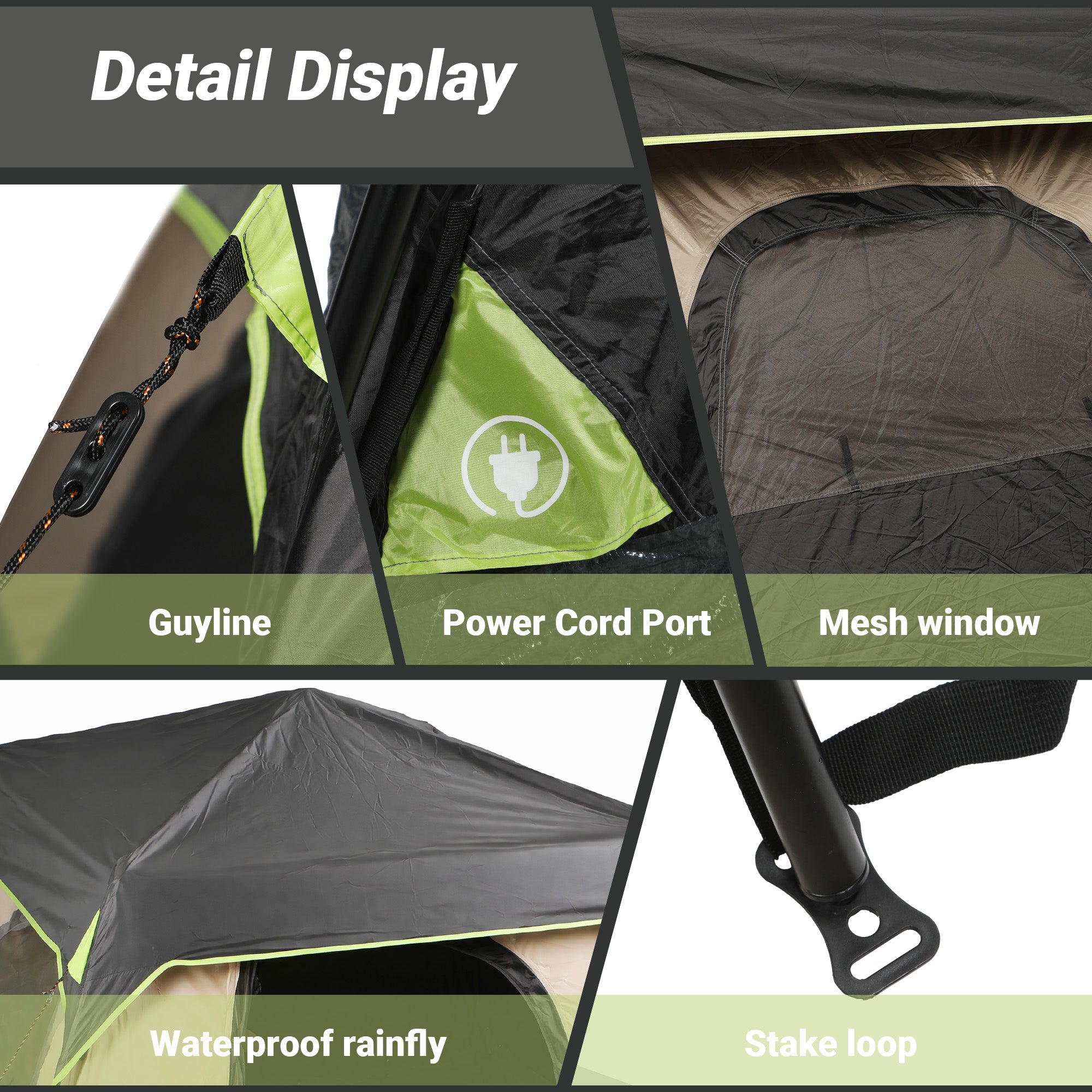 Nice C Instant 4/6/8 Person Camping Cabin Tent | Easy Setup, Waterproof Outdoor Shelter, With Rainfly, Carry Bag, For Camping, Backyard, Festival, Family