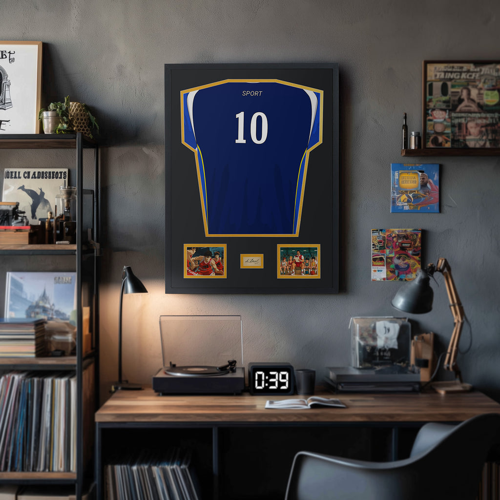 Nice C Jersey Frame Display Case, Jersey Frame With Photo Slots, Shirt Display Shadow Box, Signature Display Slot, 98% UV Protection, Football Basketball Soccer