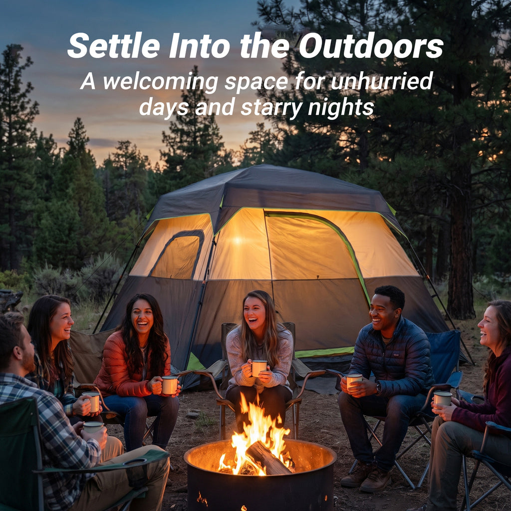 Nice C Instant 4/6/8 Person Camping Cabin Tent | Easy Setup, Waterproof Outdoor Shelter, With Rainfly, Carry Bag, For Camping, Backyard, Festival, Family