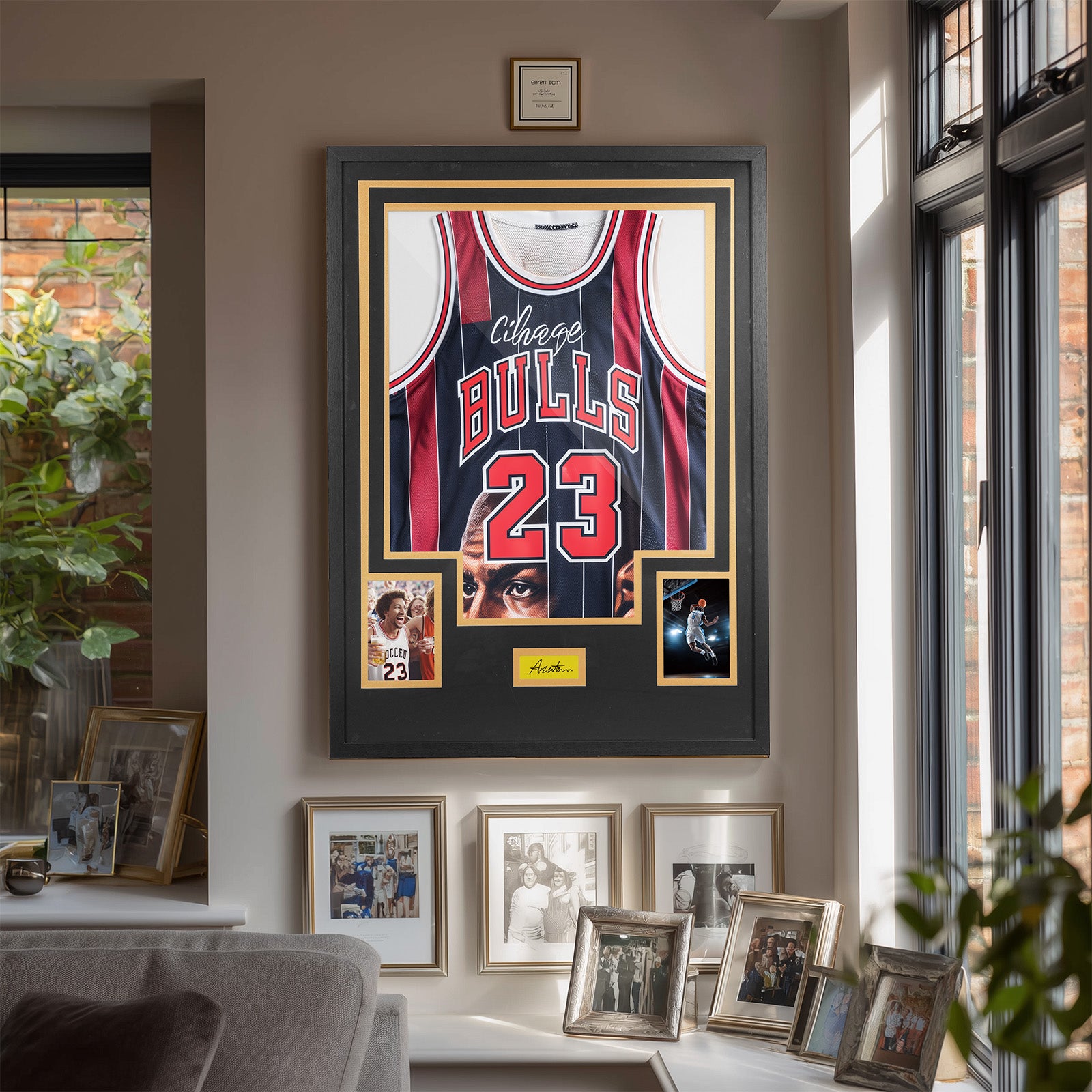 Nice C DIY Jersey Frame Display Case with Custom Color Mat, Wall Mount Custom Jersey Frame with Photo Slots, Shirt Display Shadow Box, with Hardware Kit, Signature Display, Football Basketball Soccer