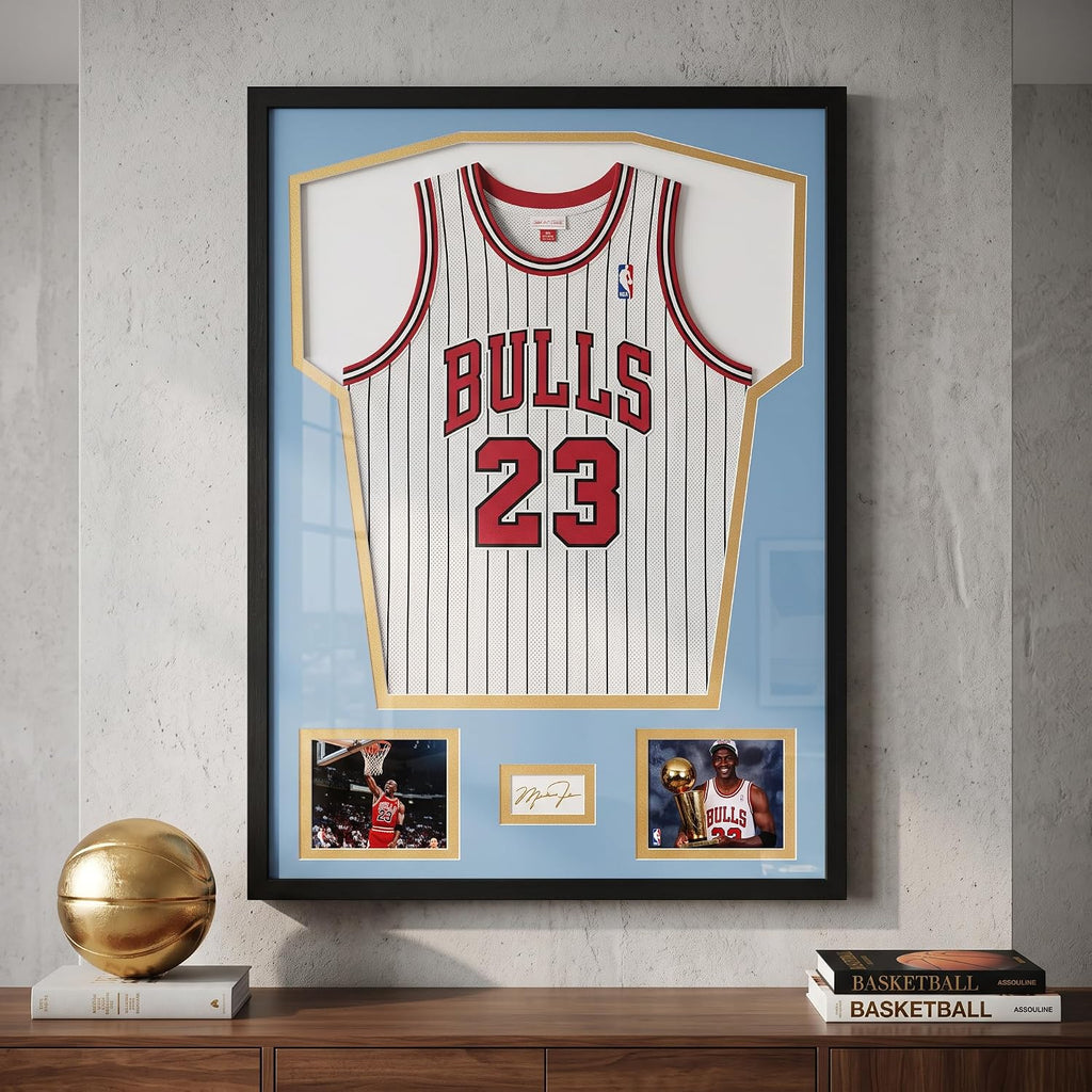 Nice C Jersey Display Frame With Photo Slots, Custom Mat Colors — photo 5
