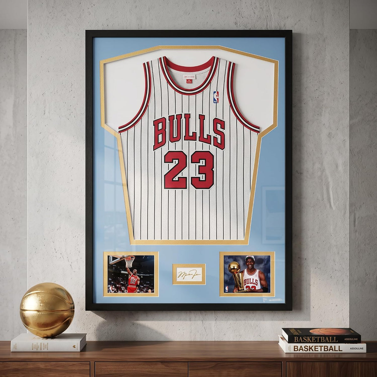 Nice C Jersey Display Frame With Photo Slots, Custom Mat Colors — photo 5