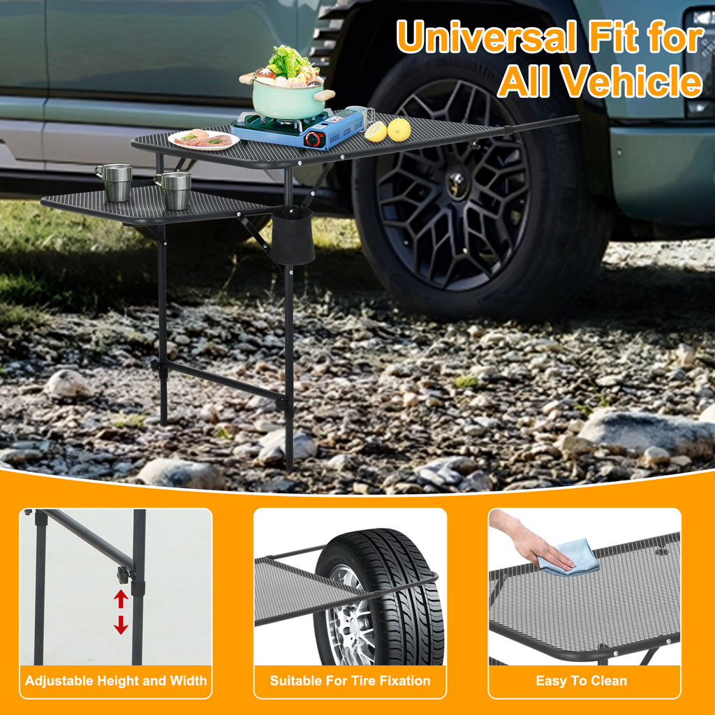 Nice C Adjustable Tailgate &amp; Camping Table – Lightweight, Extendable Vehicle Table 